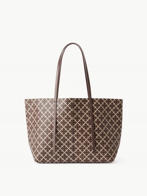 By Malene Birger Abigail Printed Tote Vesker Brune | NO_BB96701