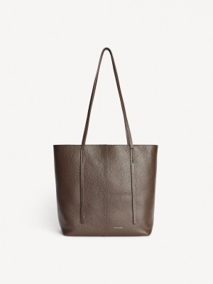 By Malene Birger Abilso Leather Tote Vesker Kaffe | NO_BB50866