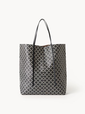 By Malene Birger Abrille Printed Tote Vesker Svarte | NO_BB42415