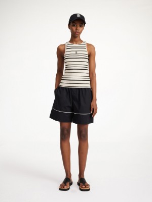 By Malene Birger Amanias Tank Topper Svarte Stripete | NO_BB52181