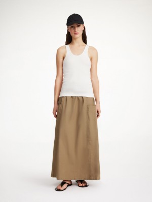 By Malene Birger Catterine Organic Cotton Maxi Skjørt Shitake | NO_BB20543