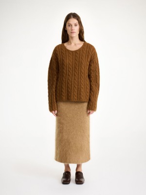 By Malene Birger Cierra Cable-knit Sweater Strikkevarer Bison | NO_BB46970