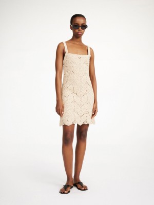 By Malene Birger Falla Crochet Mini Dress Strikkevarer Oyster Gray | NO_BB60303