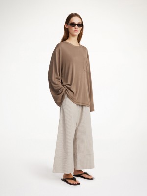 By Malene Birger Fayeh Oversized Longsleeve Topper Shitake | NO_BB96774