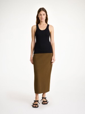 By Malene Birger Fiemme Midi Skirt Strikkevarer Shitake | NO_BB35711