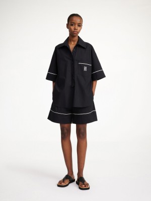 By Malene Birger Mallias Organic Cotton Shirt Topper Svarte | NO_BB85514