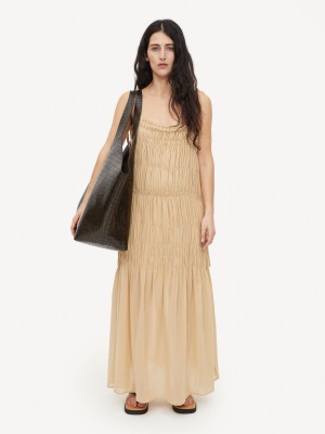 By Malene Birger Vyra Organic Cotton Maxi Kjole Wet Sand | NO_BB37577