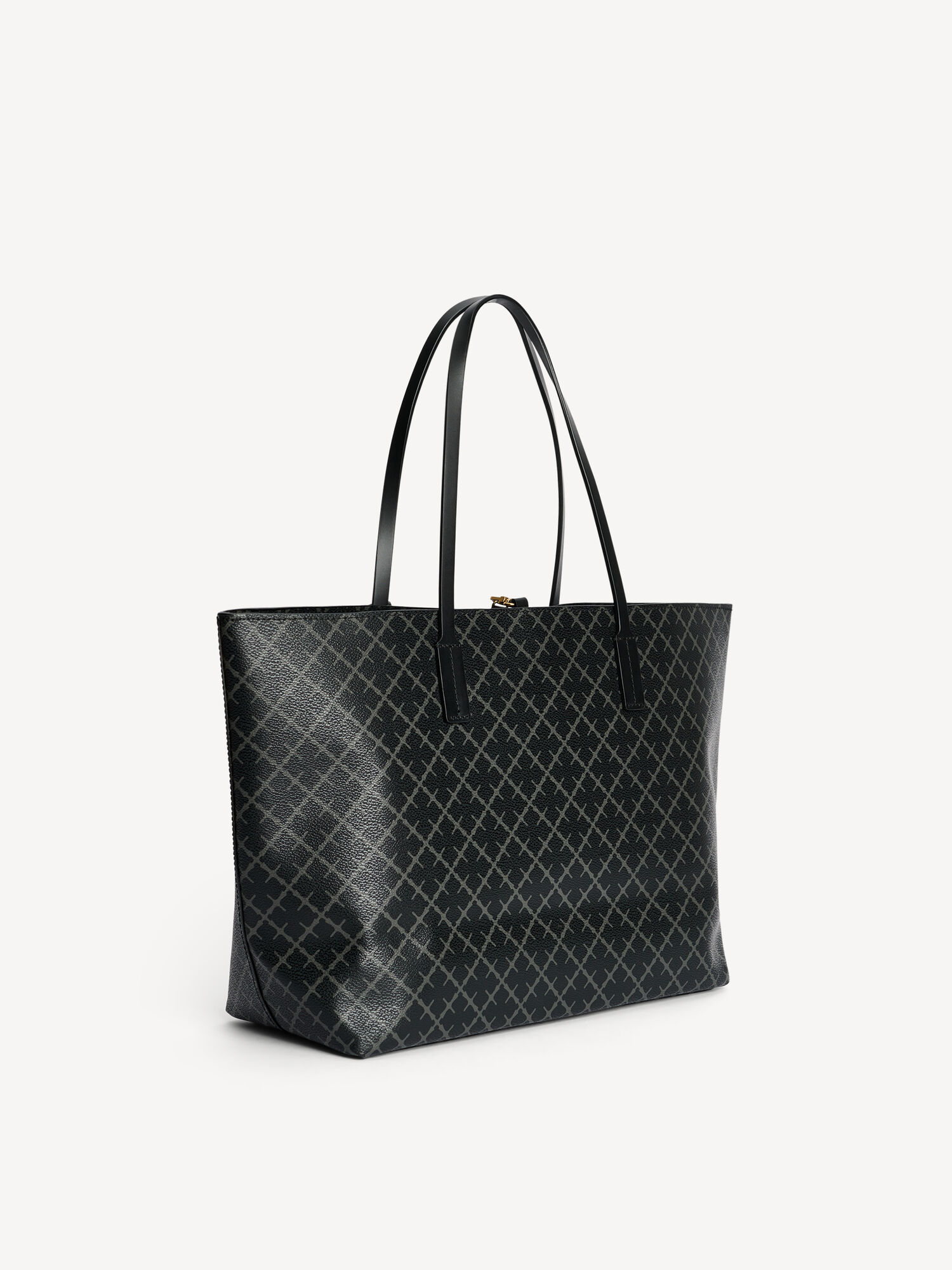 By Malene Birger Abigail Printed Tote Vesker Charcoal | NO_BB22291