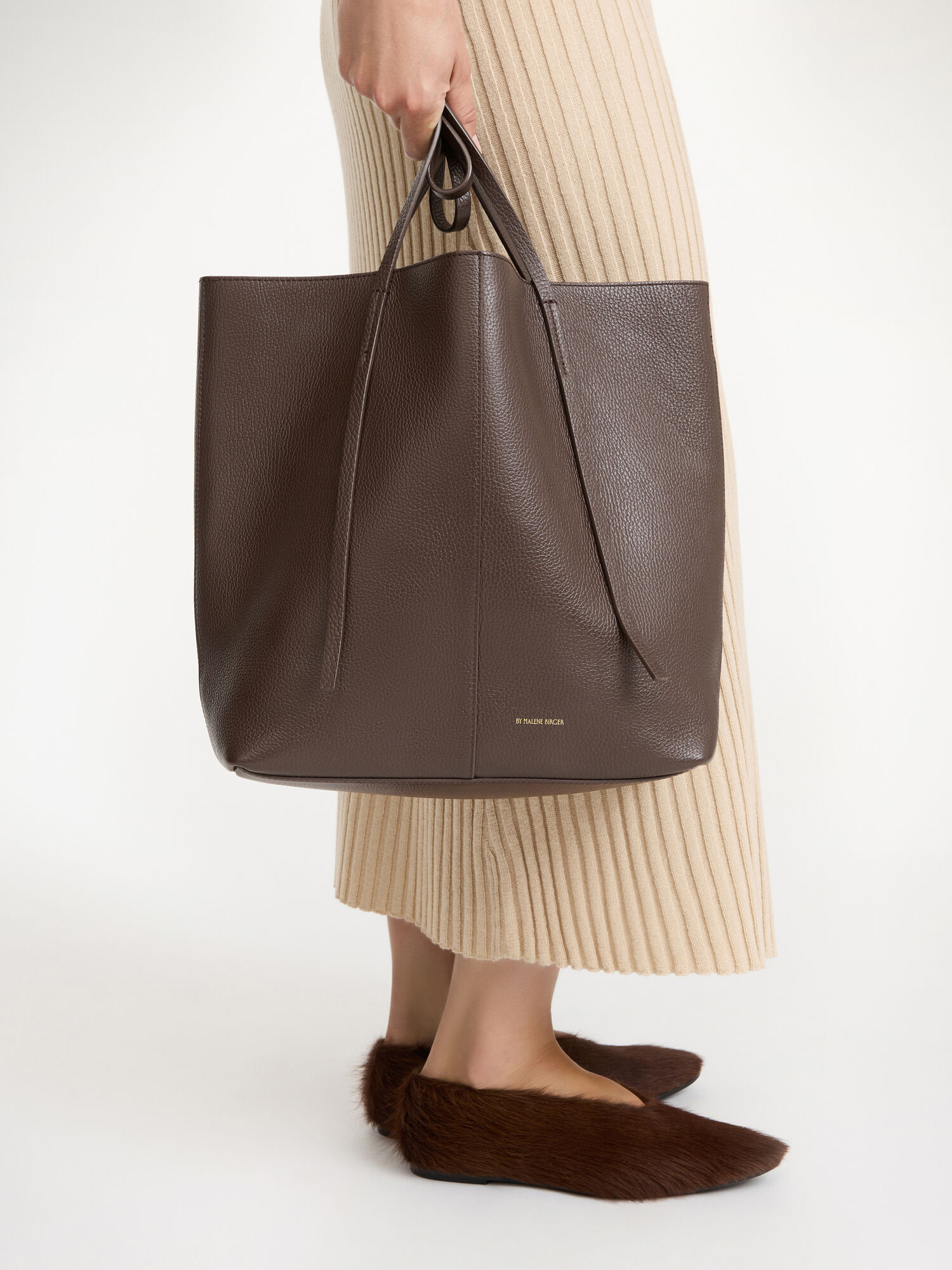 By Malene Birger Abilso Leather Tote Vesker Kaffe | NO_BB50866