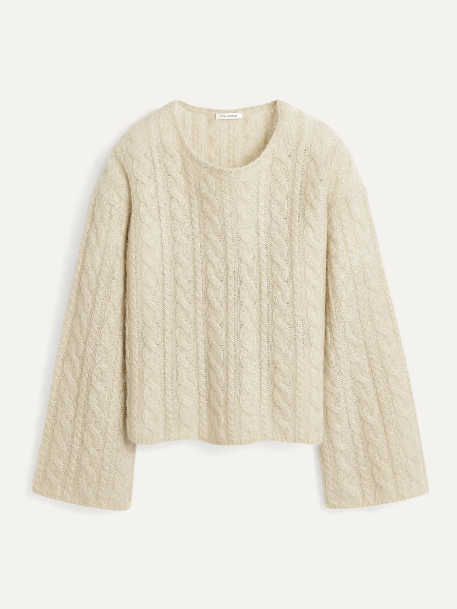 By Malene Birger Cierra Cable-knit Sweater Strikkevarer Oyster Gray | NO_BB15522