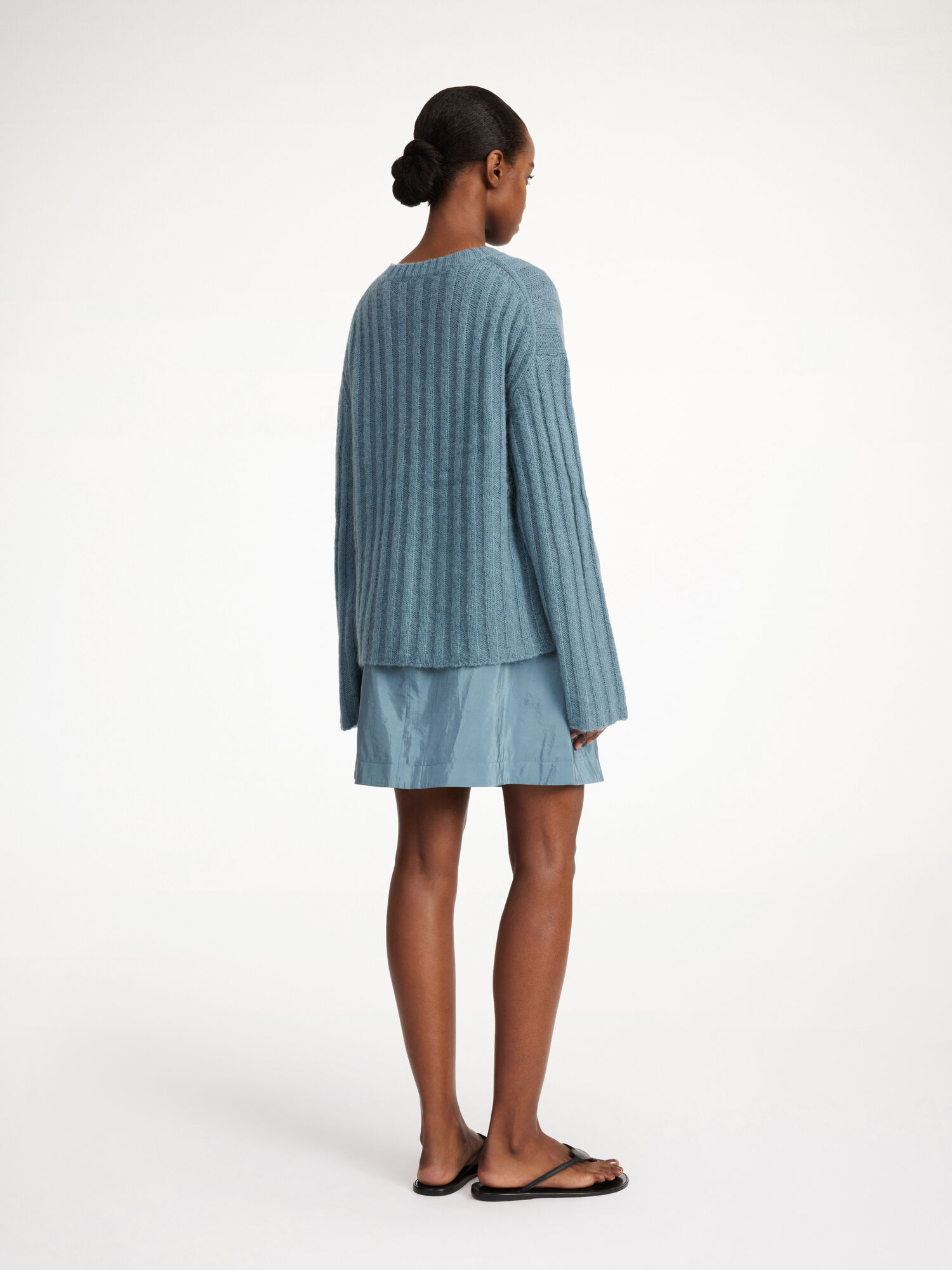 By Malene Birger Cierra Ribbed Sweater Strikkevarer Cool Water | NO_BB53736