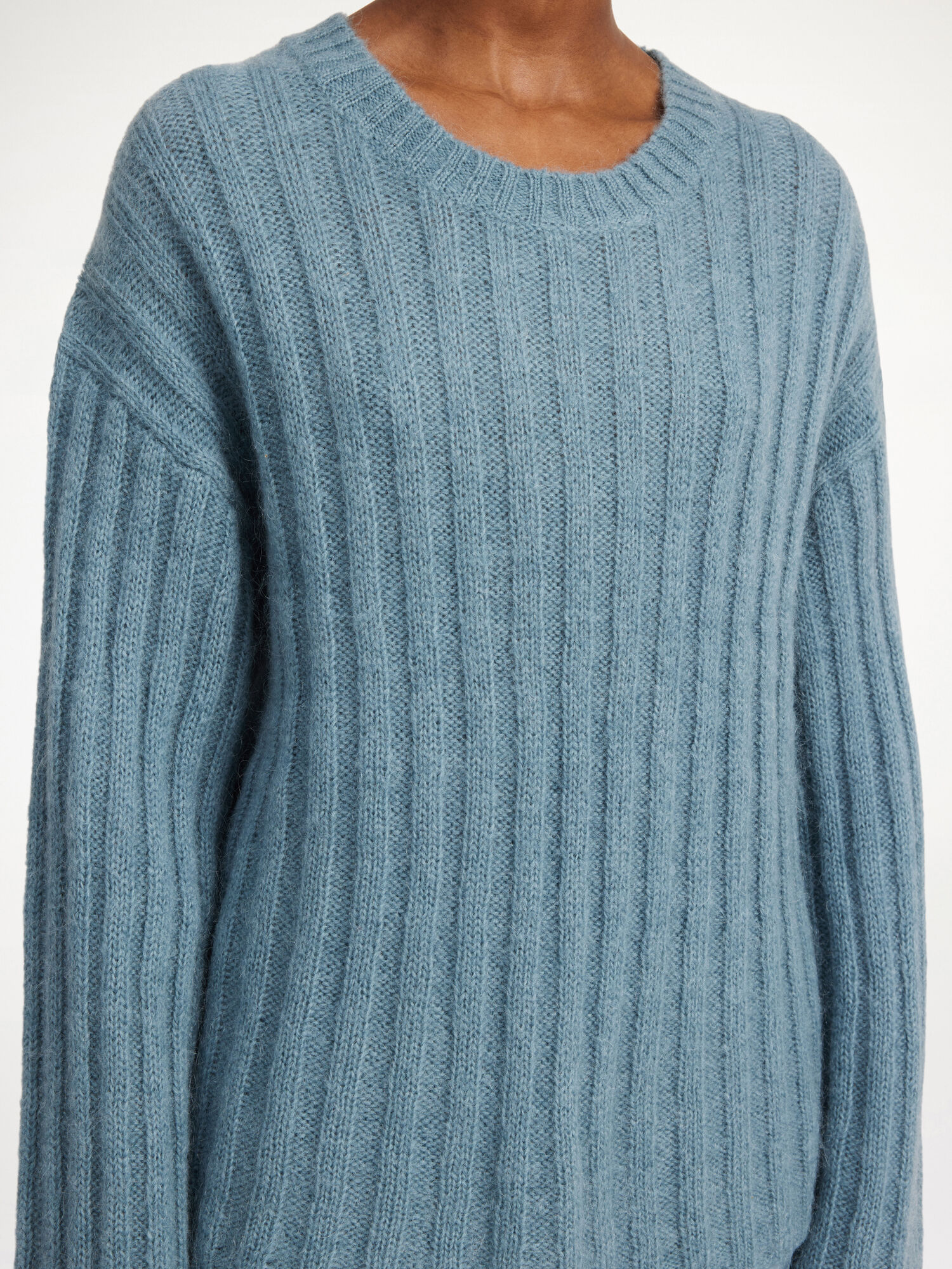 By Malene Birger Cierra Ribbed Sweater Strikkevarer Cool Water | NO_BB53736