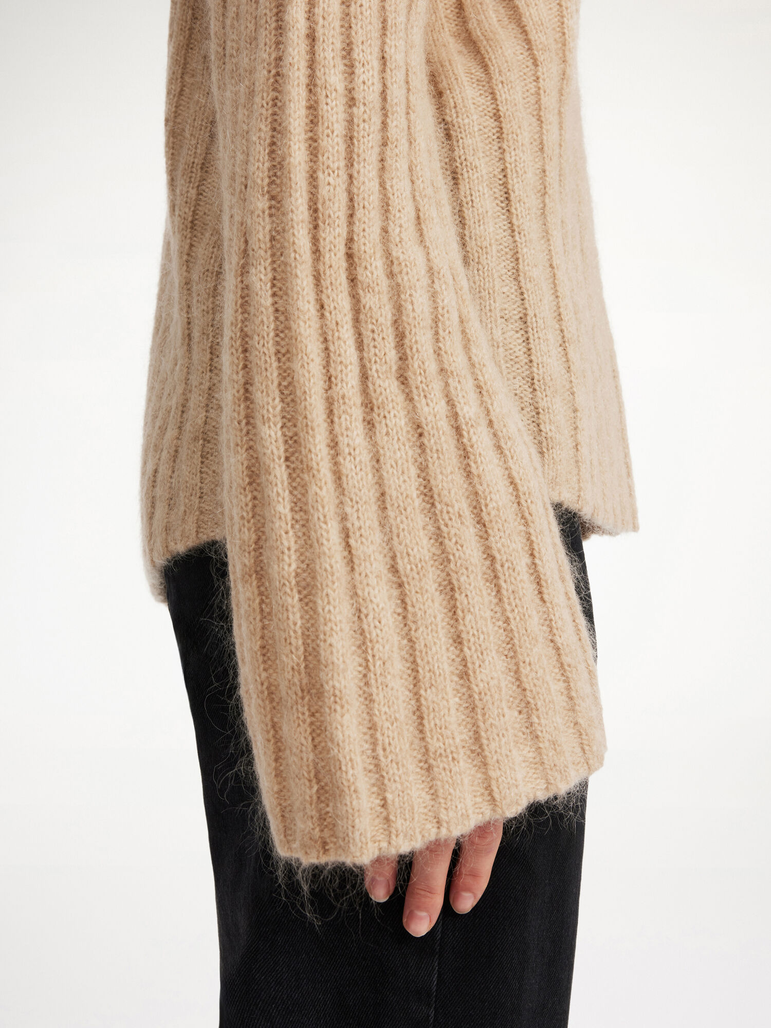 By Malene Birger Cierra Ribbed Sweater Strikkevarer Beige | NO_BB56773