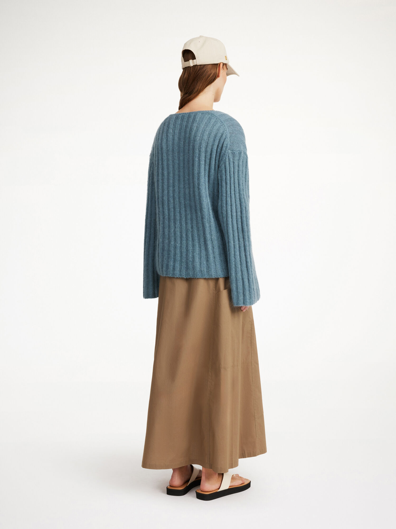 By Malene Birger Cimone Ribbed Sweater Strikkevarer Cool Water | NO_BB96857