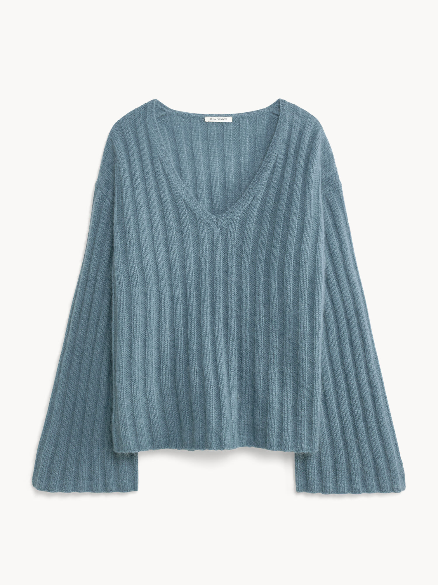 By Malene Birger Cimone Ribbed Sweater Strikkevarer Cool Water | NO_BB96857