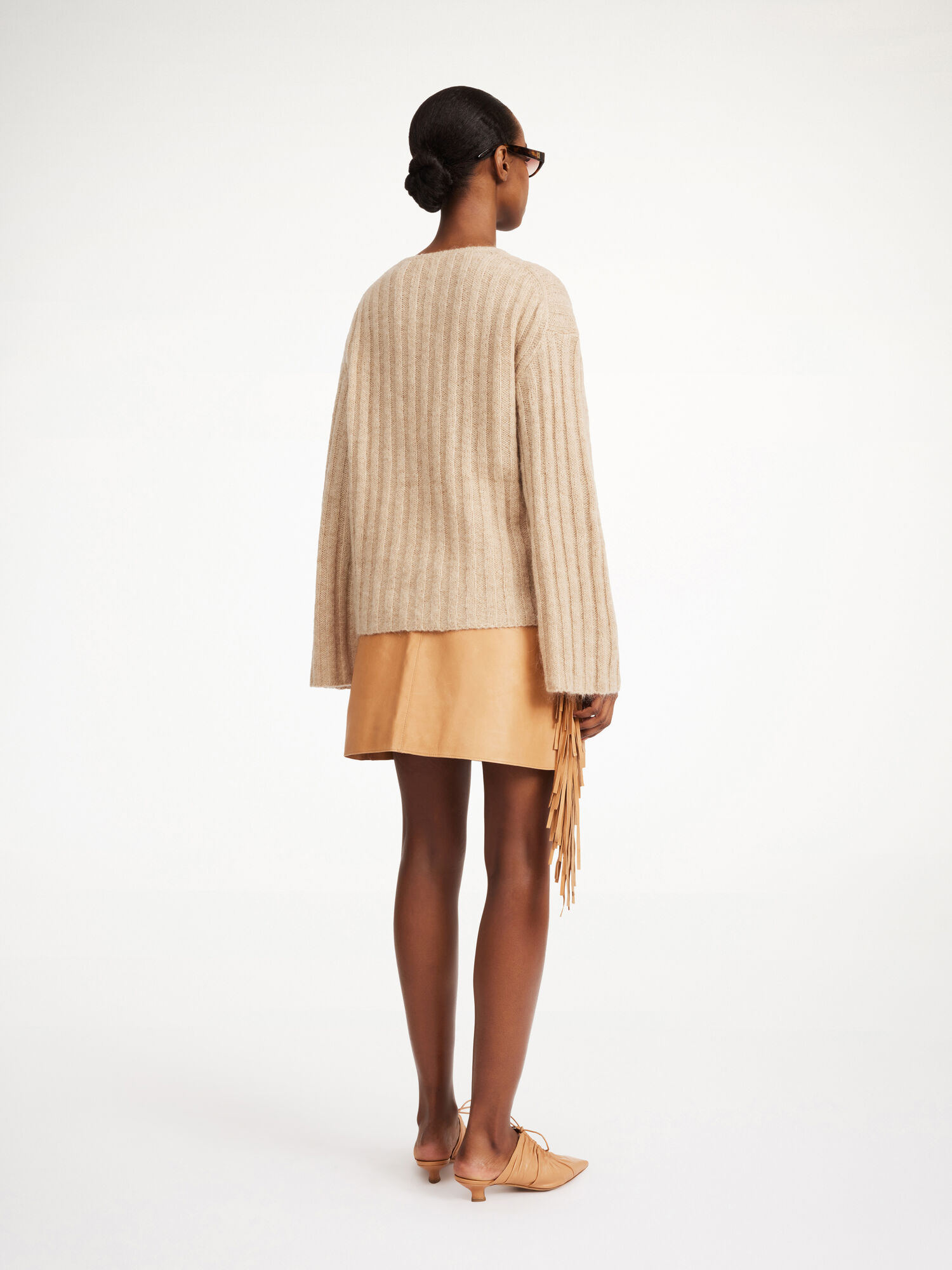 By Malene Birger Cimone Ribbed Sweater Strikkevarer Beige | NO_BB81640