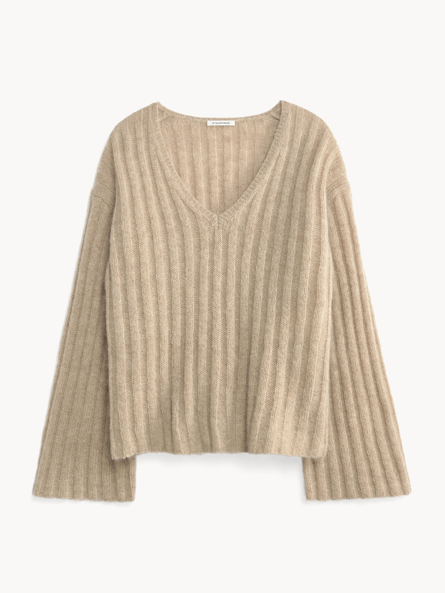 By Malene Birger Cimone Ribbed Sweater Strikkevarer Beige | NO_BB81640