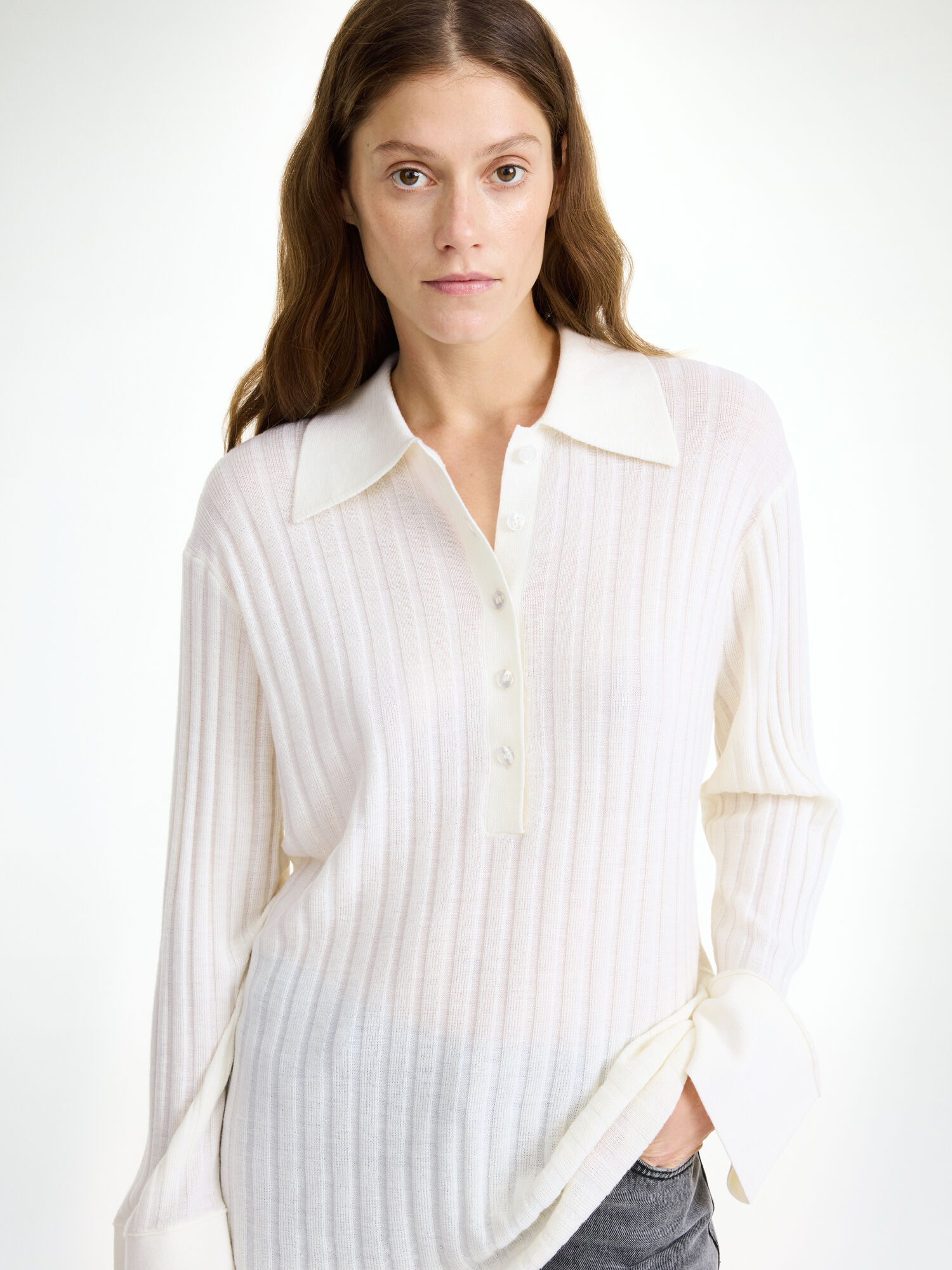 By Malene Birger Delphine Merino Wool Sweater Strikkevarer Hvite | NO_BB19065