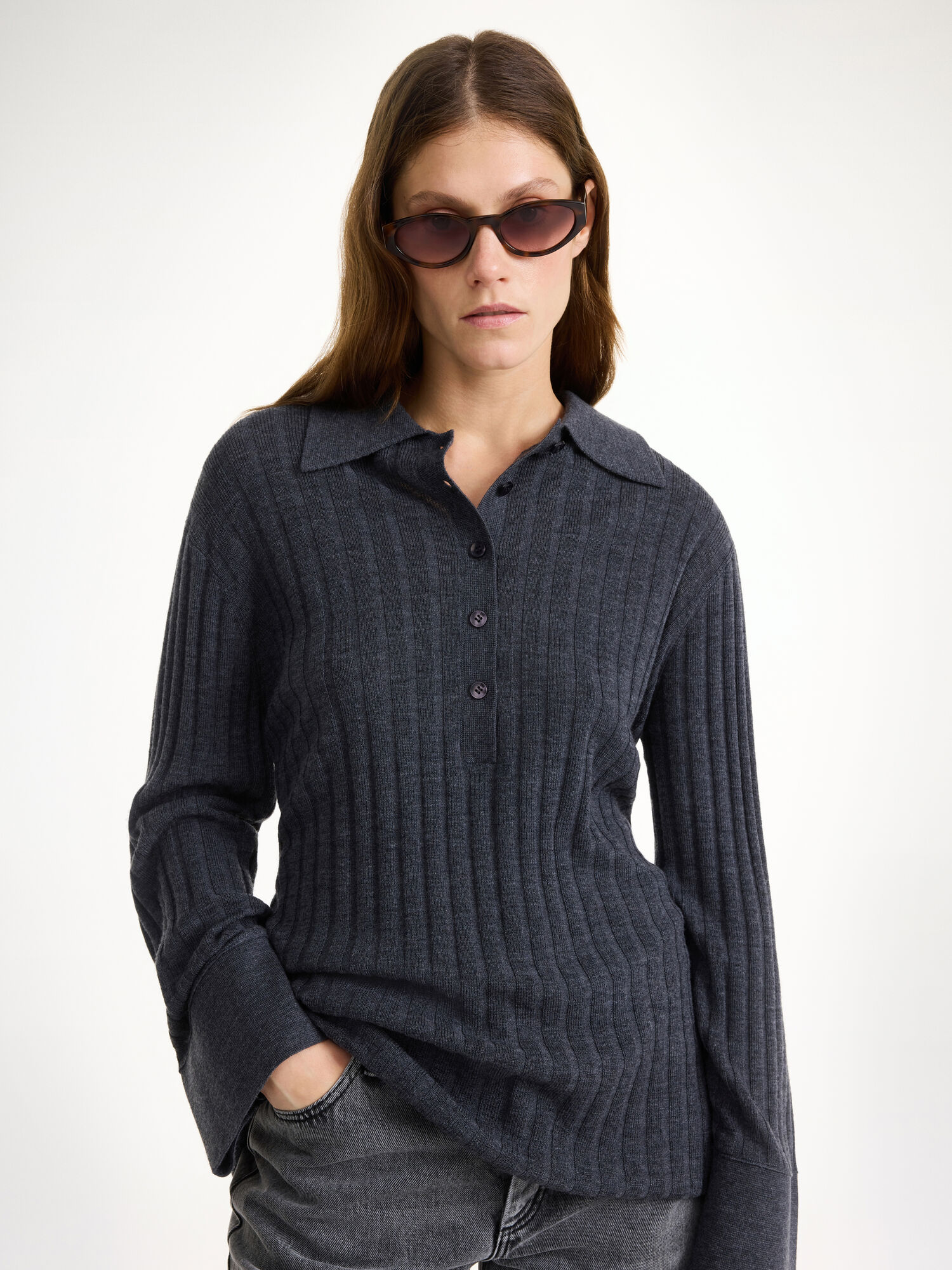 By Malene Birger Delphine Merino Wool Sweater Strikkevarer Grå | NO_BB93300