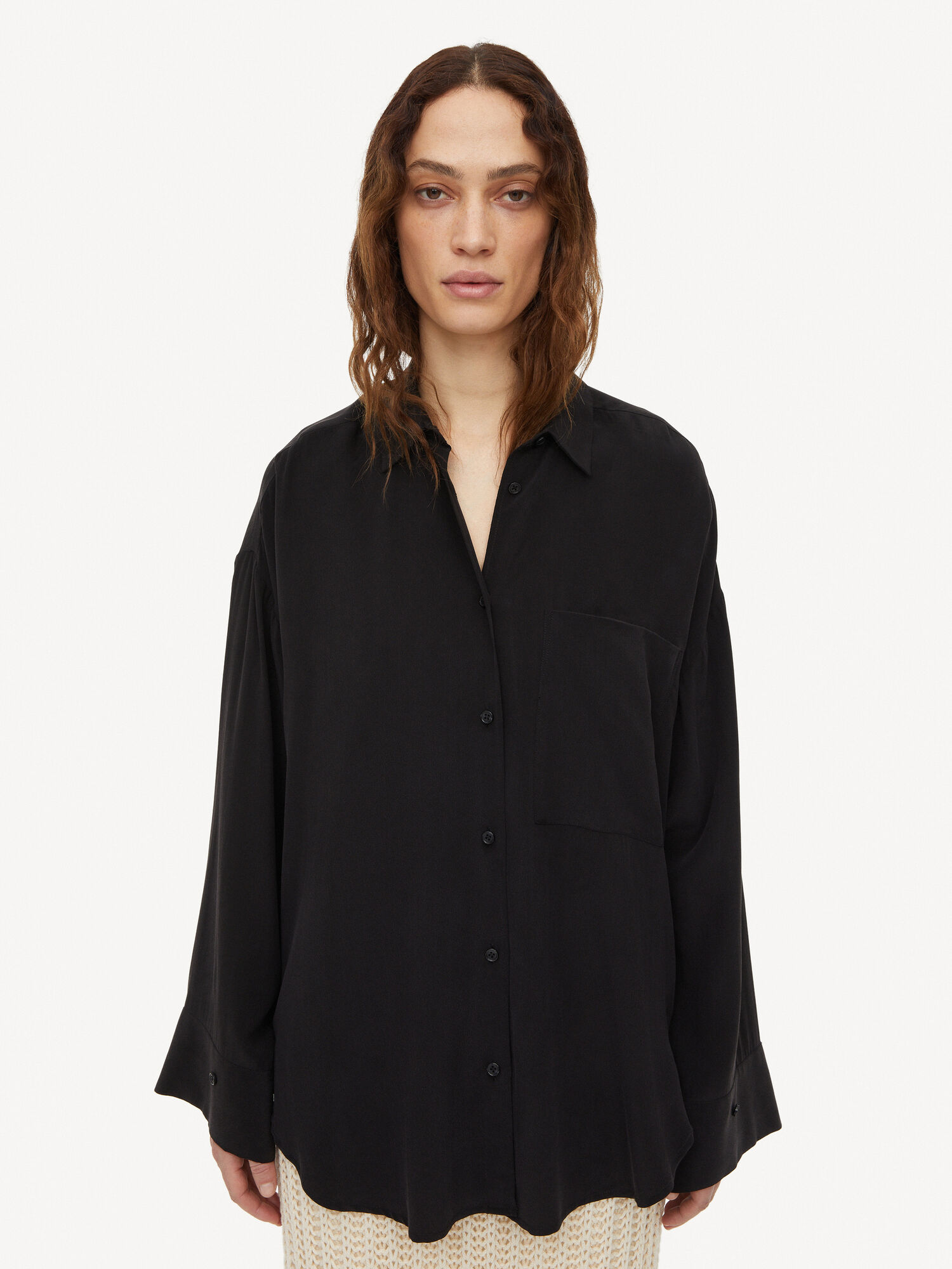 By Malene Birger Derris Organic Silk Skjorte Svarte | NO_BB14982