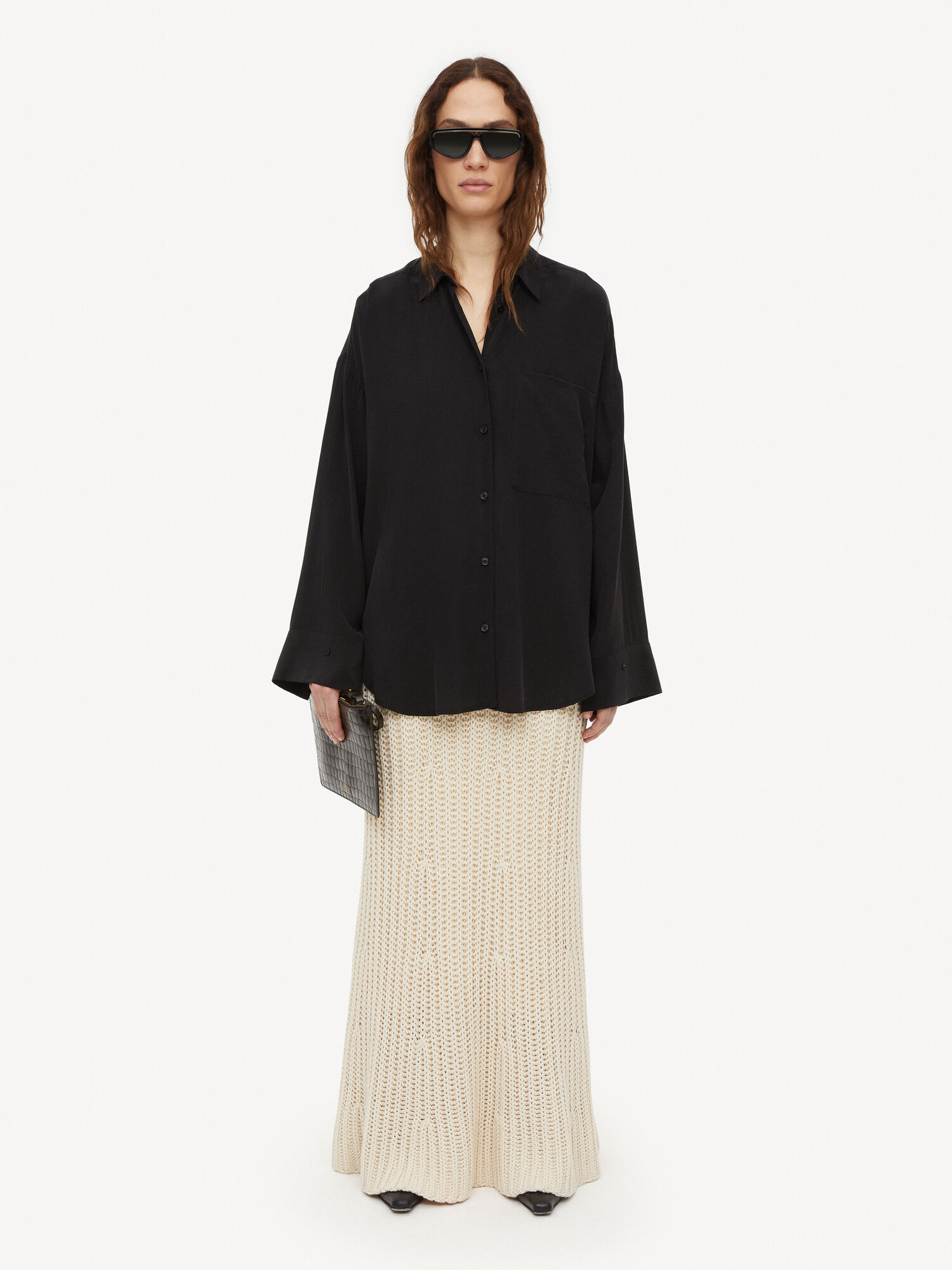 By Malene Birger Derris Organic Silk Skjorte Svarte | NO_BB14982