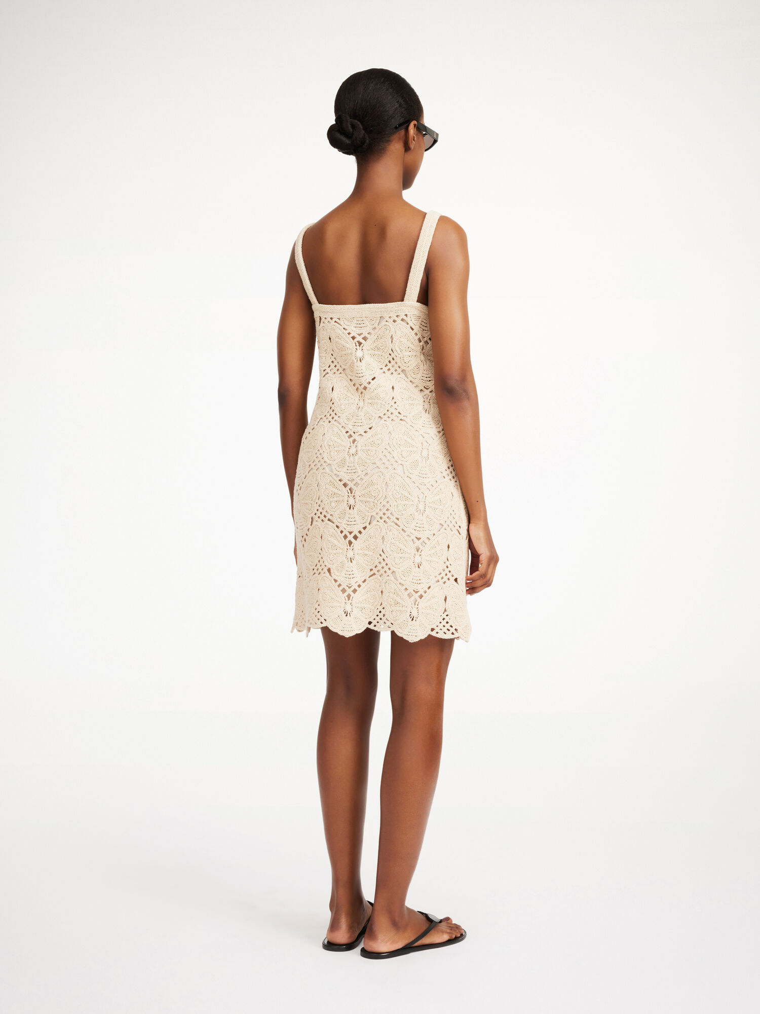 By Malene Birger Falla Crochet Mini Dress Strikkevarer Oyster Gray | NO_BB60303