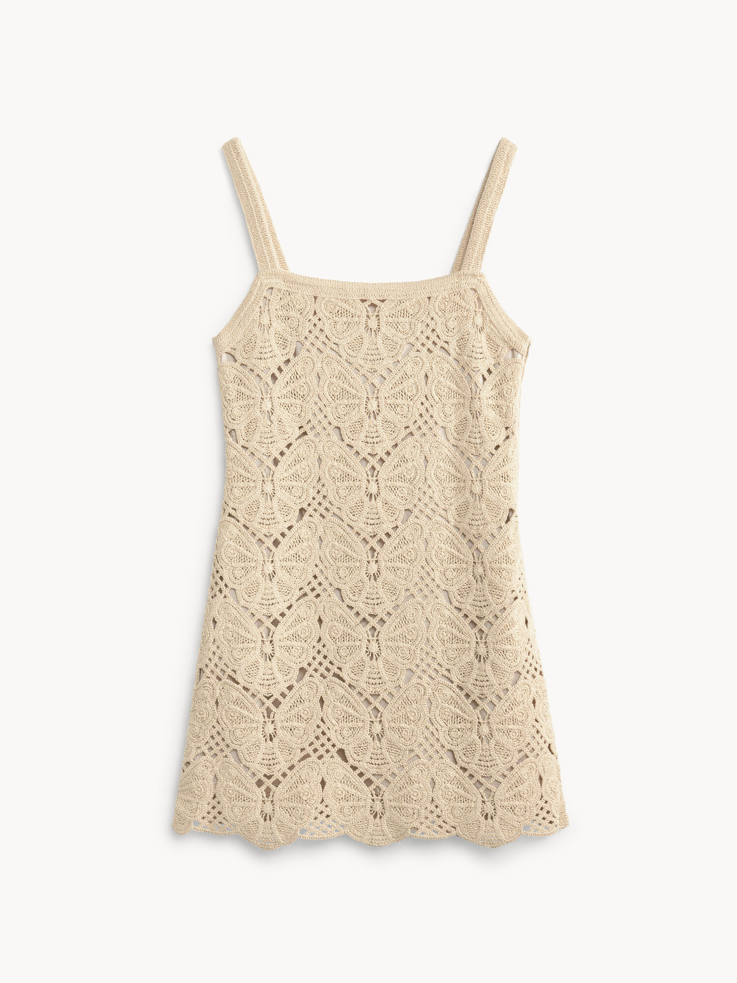 By Malene Birger Falla Crochet Mini Dress Strikkevarer Oyster Gray | NO_BB60303