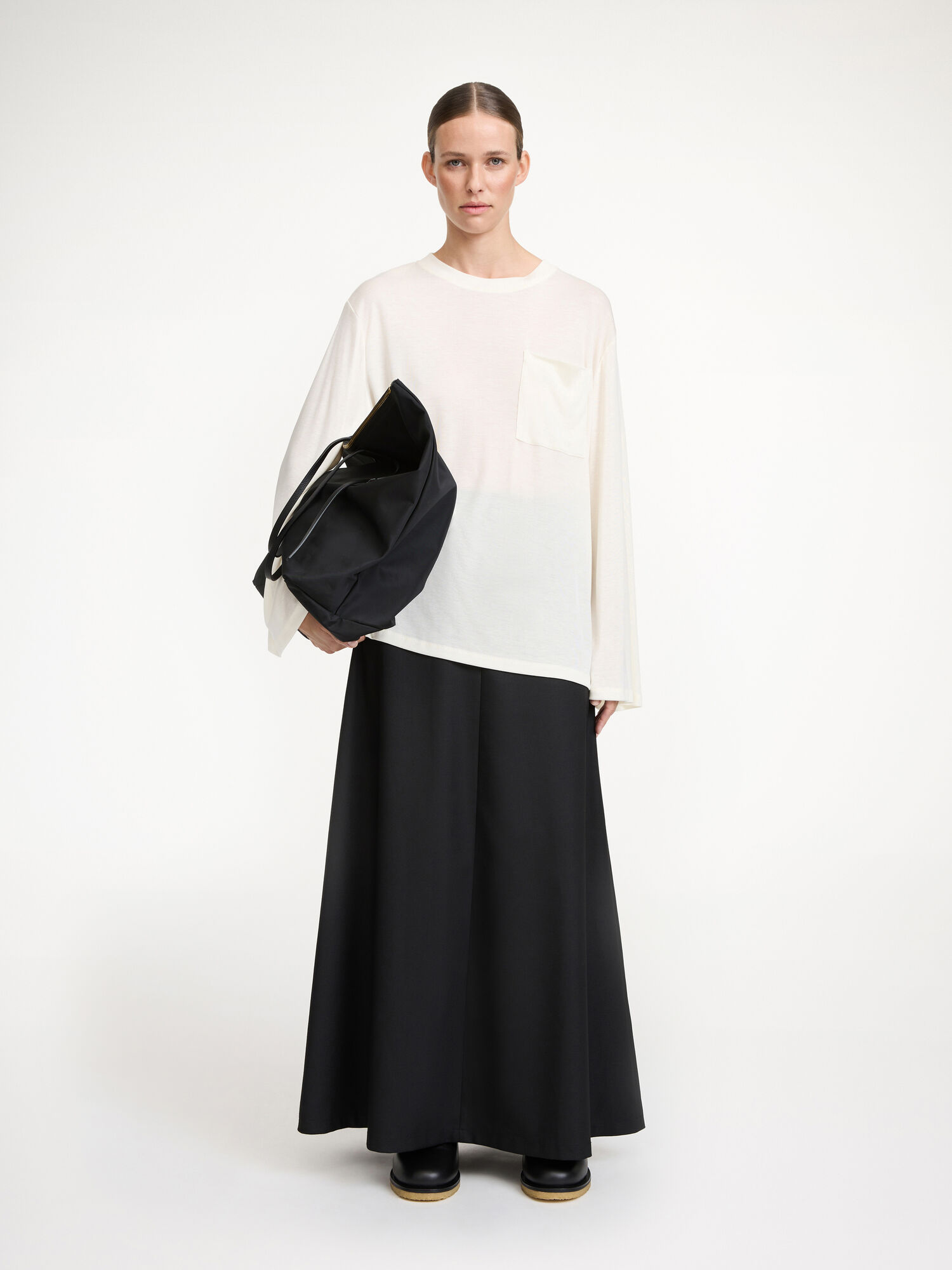 By Malene Birger Fayeh Oversized Longsleeve Topper Hvite | NO_BB40626