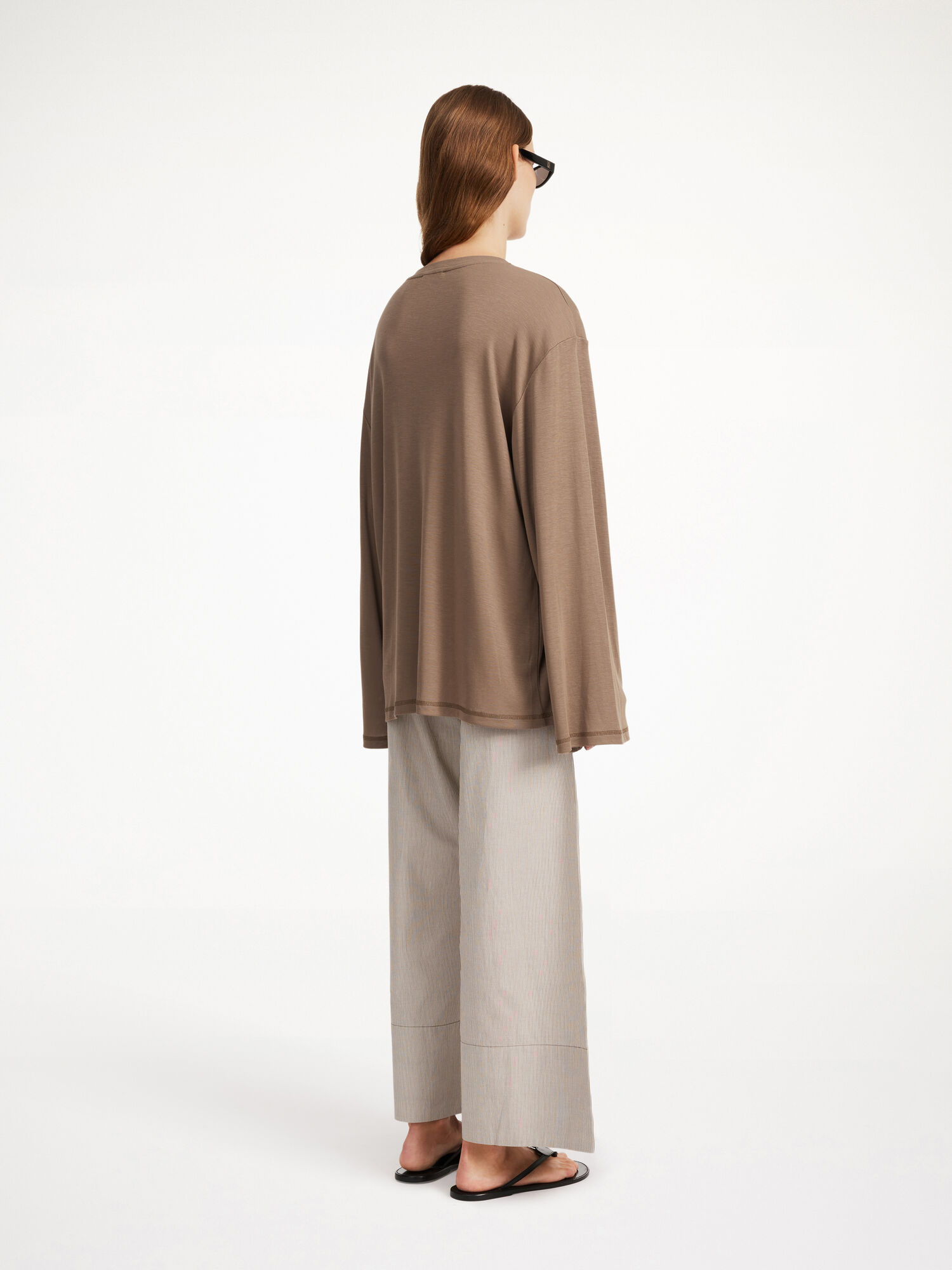 By Malene Birger Fayeh Oversized Longsleeve Topper Shitake | NO_BB96774