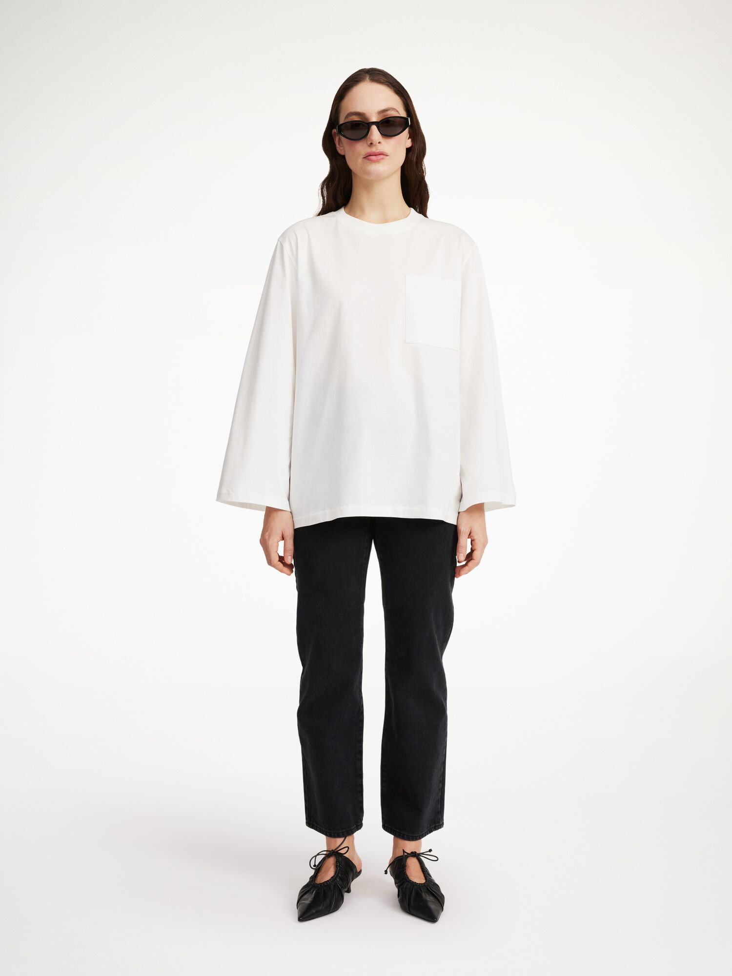 By Malene Birger Fayeh Oversized Longsleeve Topper Hvite | NO_BB69002