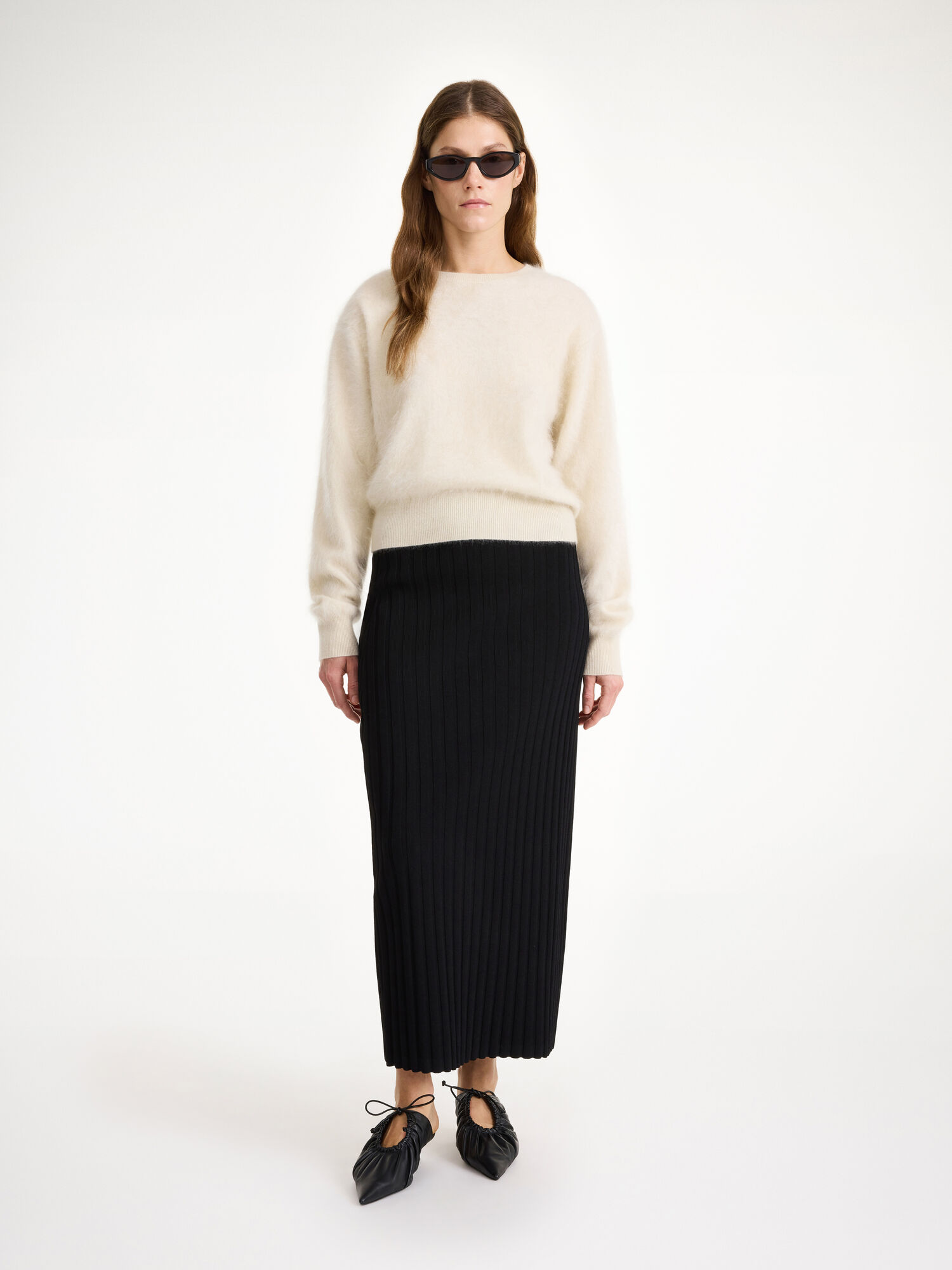 By Malene Birger Fiemme Midi Skirt Strikkevarer Svarte | NO_BB87012