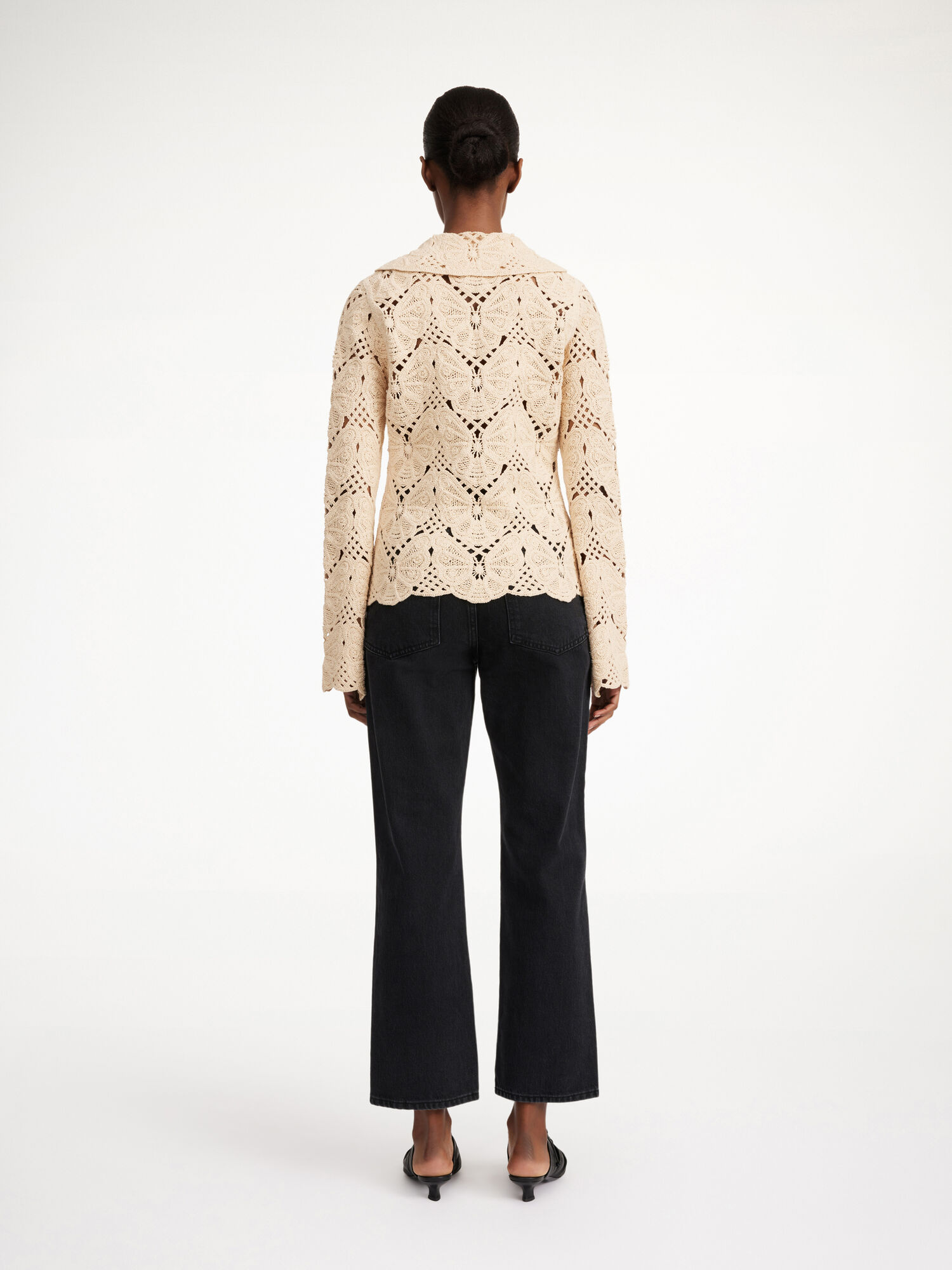 By Malene Birger Gwenevere Crochet Shirt Strikkevarer Oyster Gray | NO_BB22693