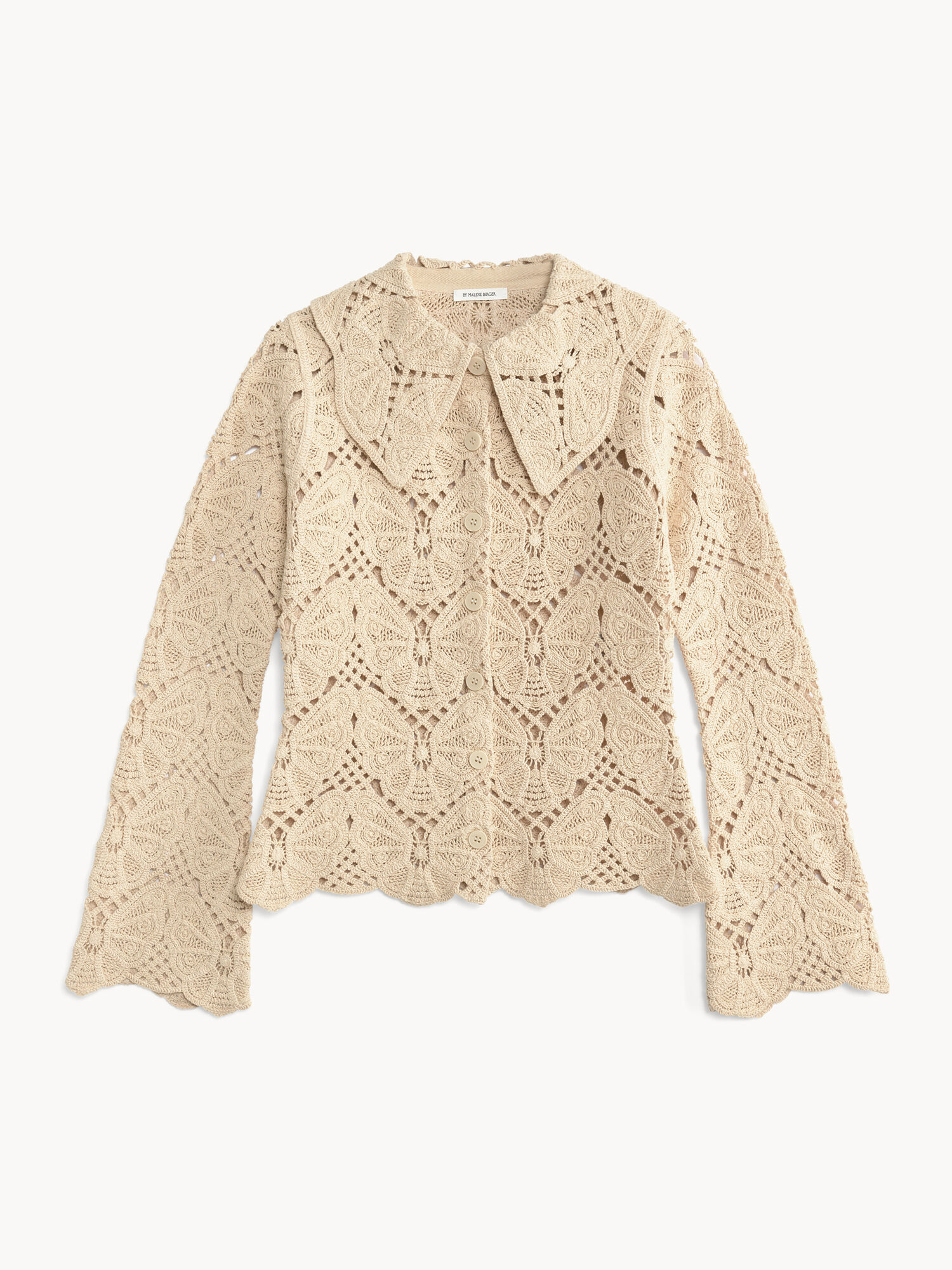 By Malene Birger Gwenevere Crochet Shirt Strikkevarer Oyster Gray | NO_BB22693