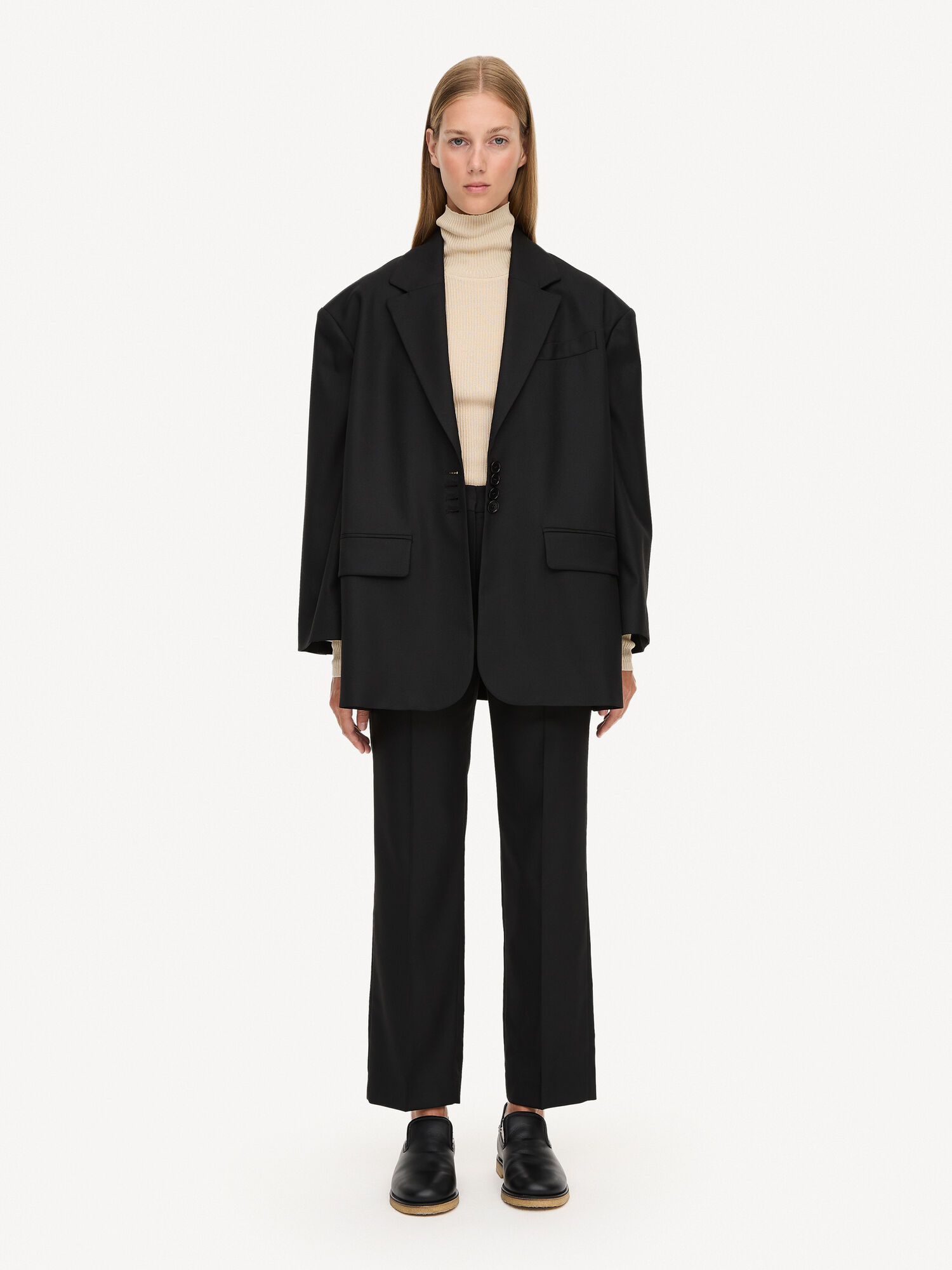 By Malene Birger Igda Straight-leg Bukser Svarte | NO_BB16761