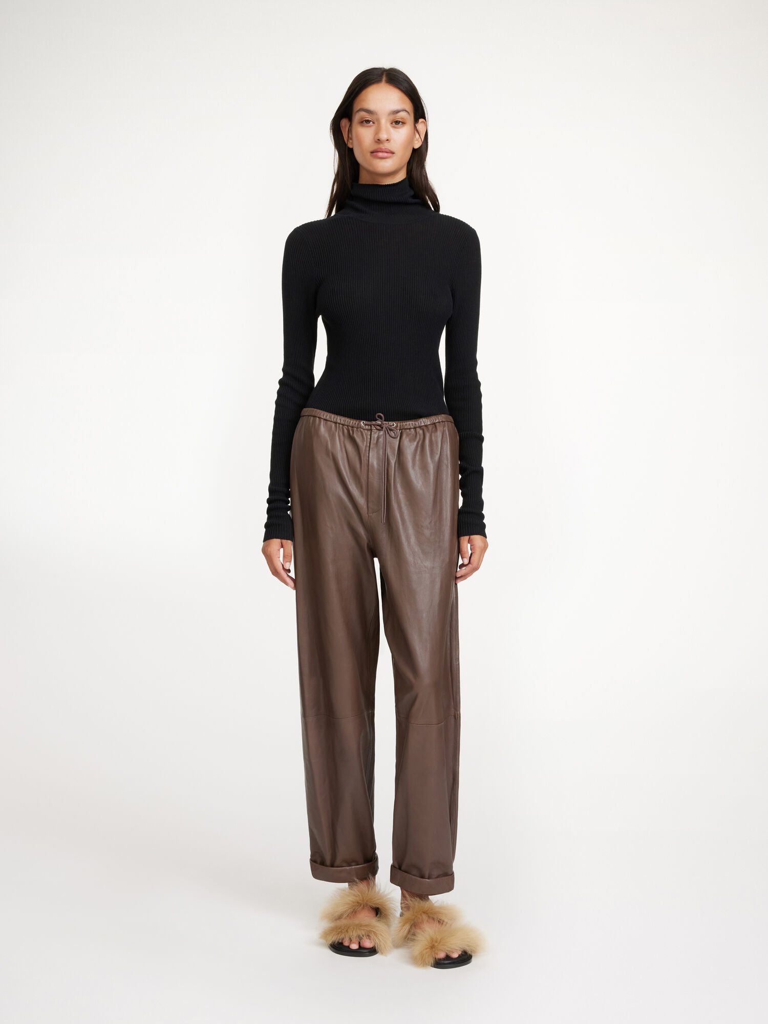 By Malene Birger Joanni Leather Bukser Brune | NO_BB17919