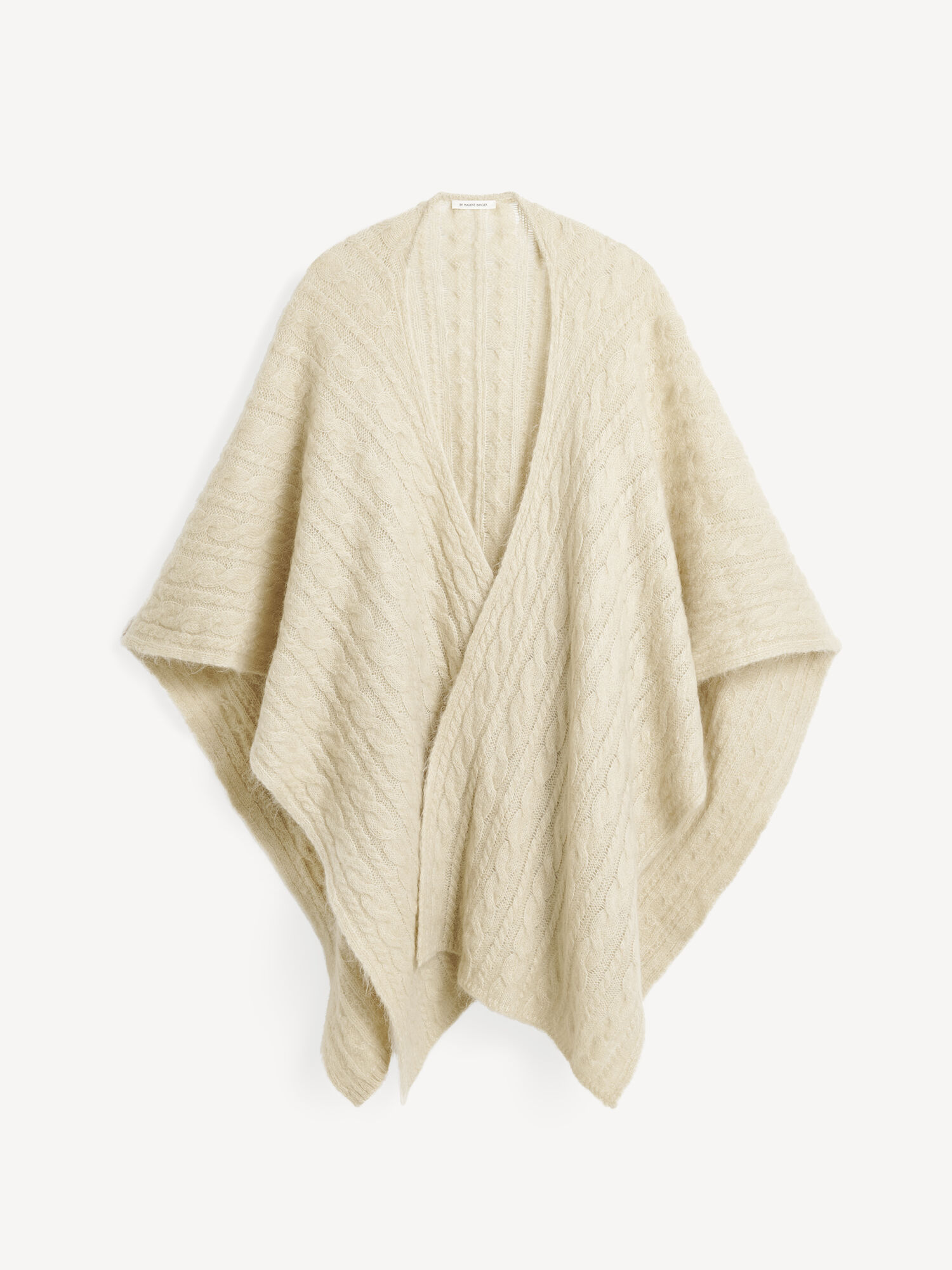 By Malene Birger Kassillas Wool-blend Poncho Strikkevarer Oyster Gray | NO_BB30150