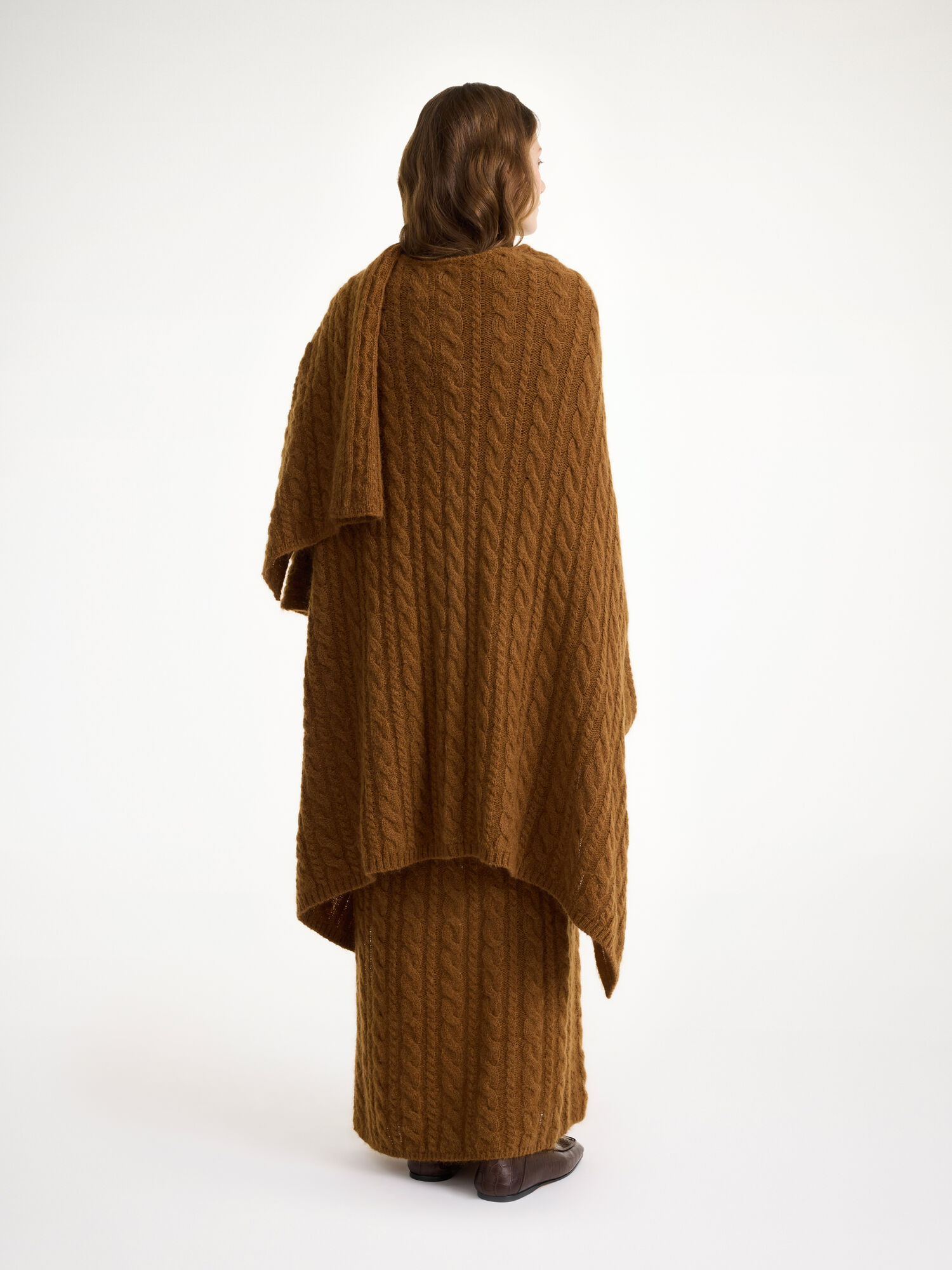 By Malene Birger Kassillas Wool-blend Poncho Strikkevarer Bison | NO_BB96063