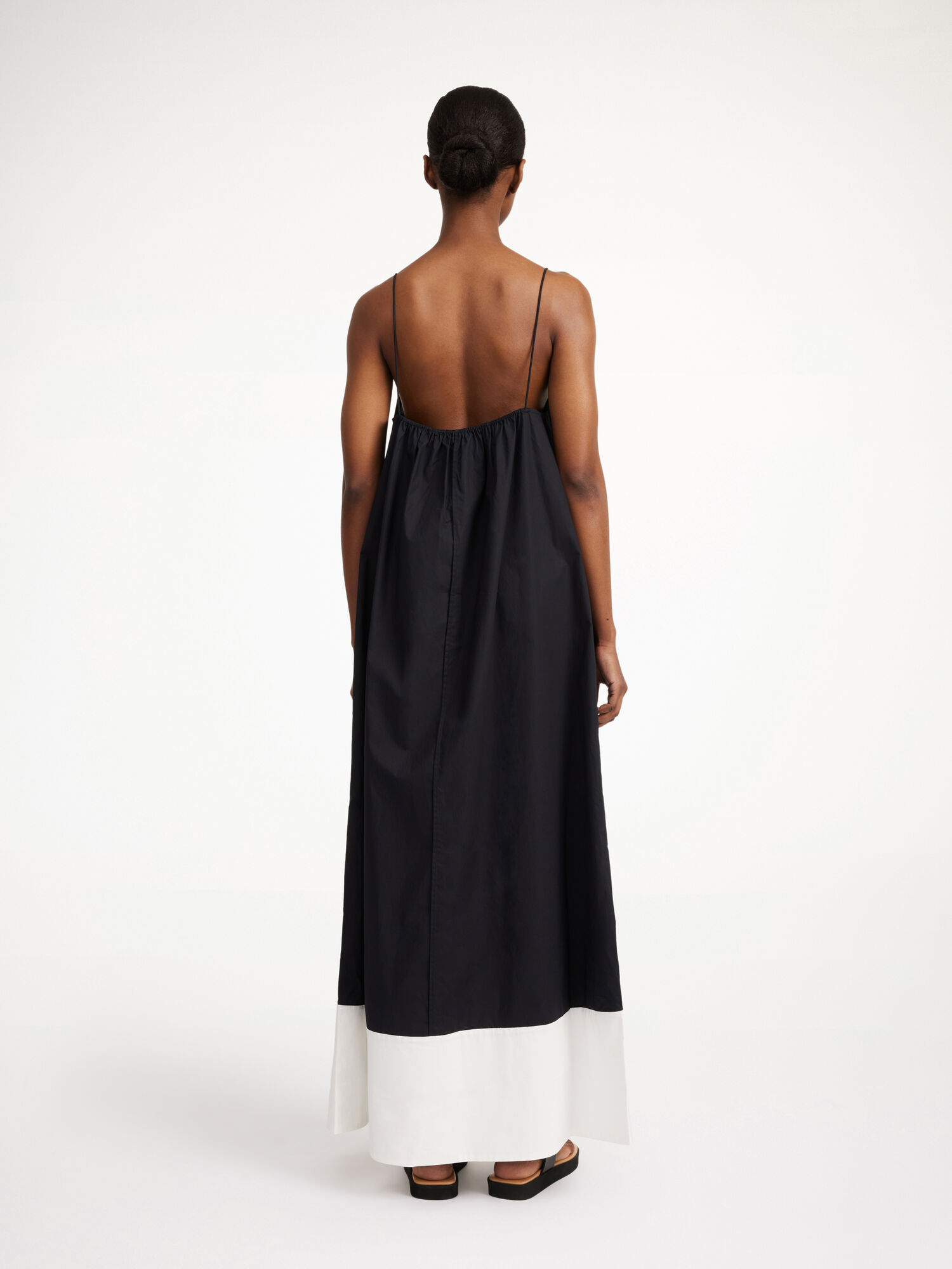 By Malene Birger Lanney Organic Cotton Maxi Kjole Stripete Svarte Hvite | NO_BB96083