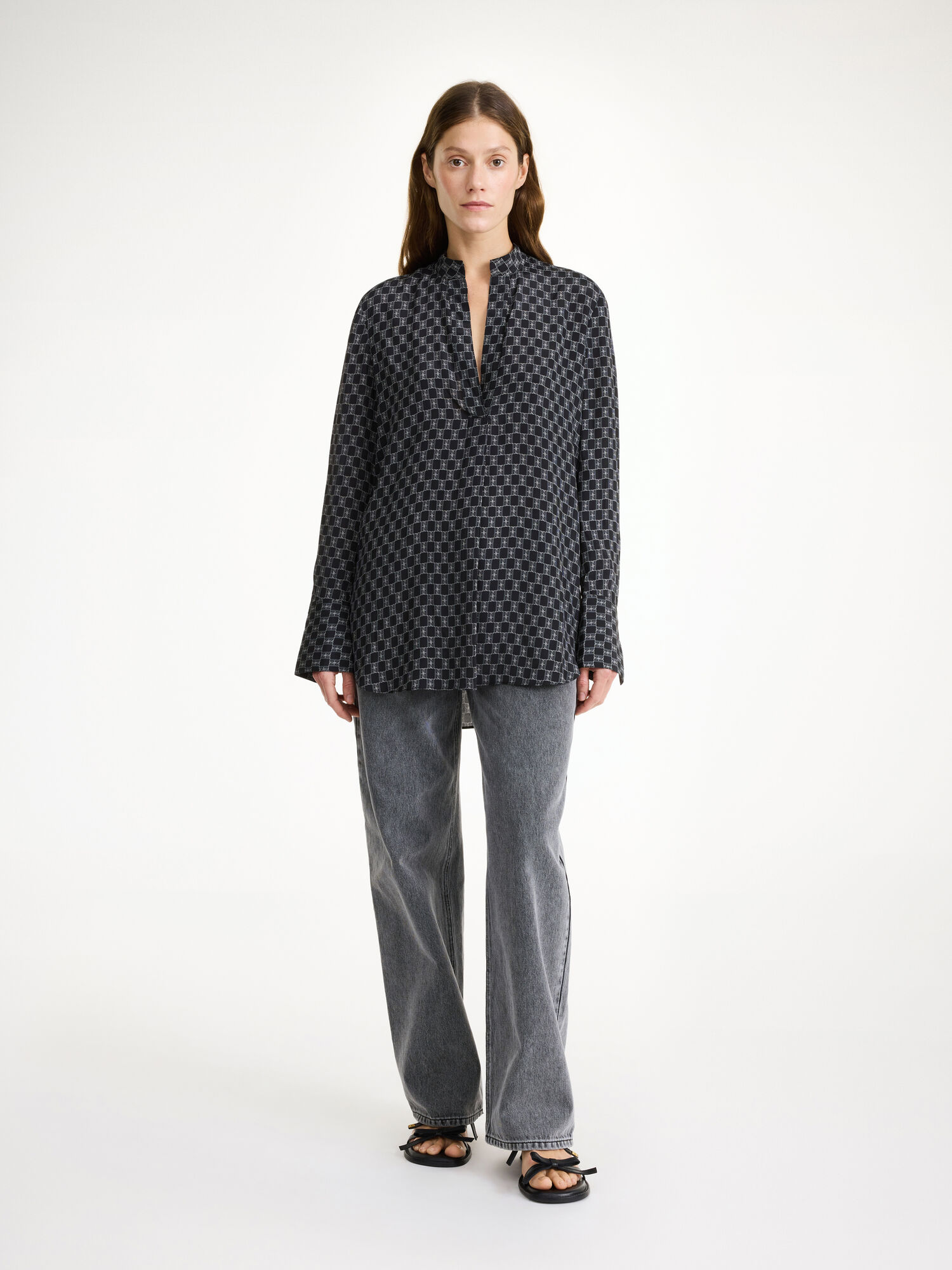 By Malene Birger Mabillon Skjorte Mono lined 050 | NO_BB83282