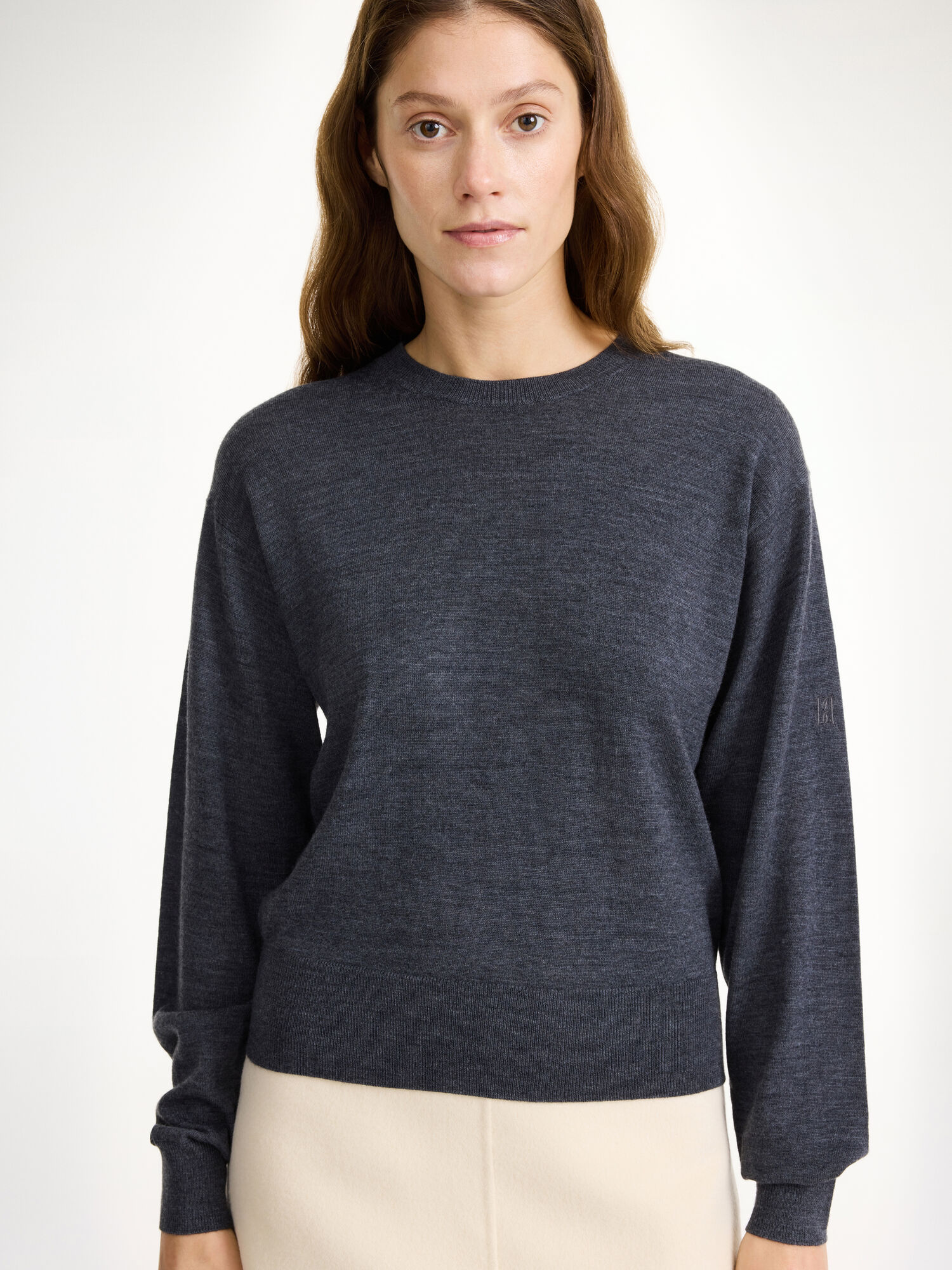 By Malene Birger Mantea Merino Wool Sweater Strikkevarer Grå | NO_BB79025