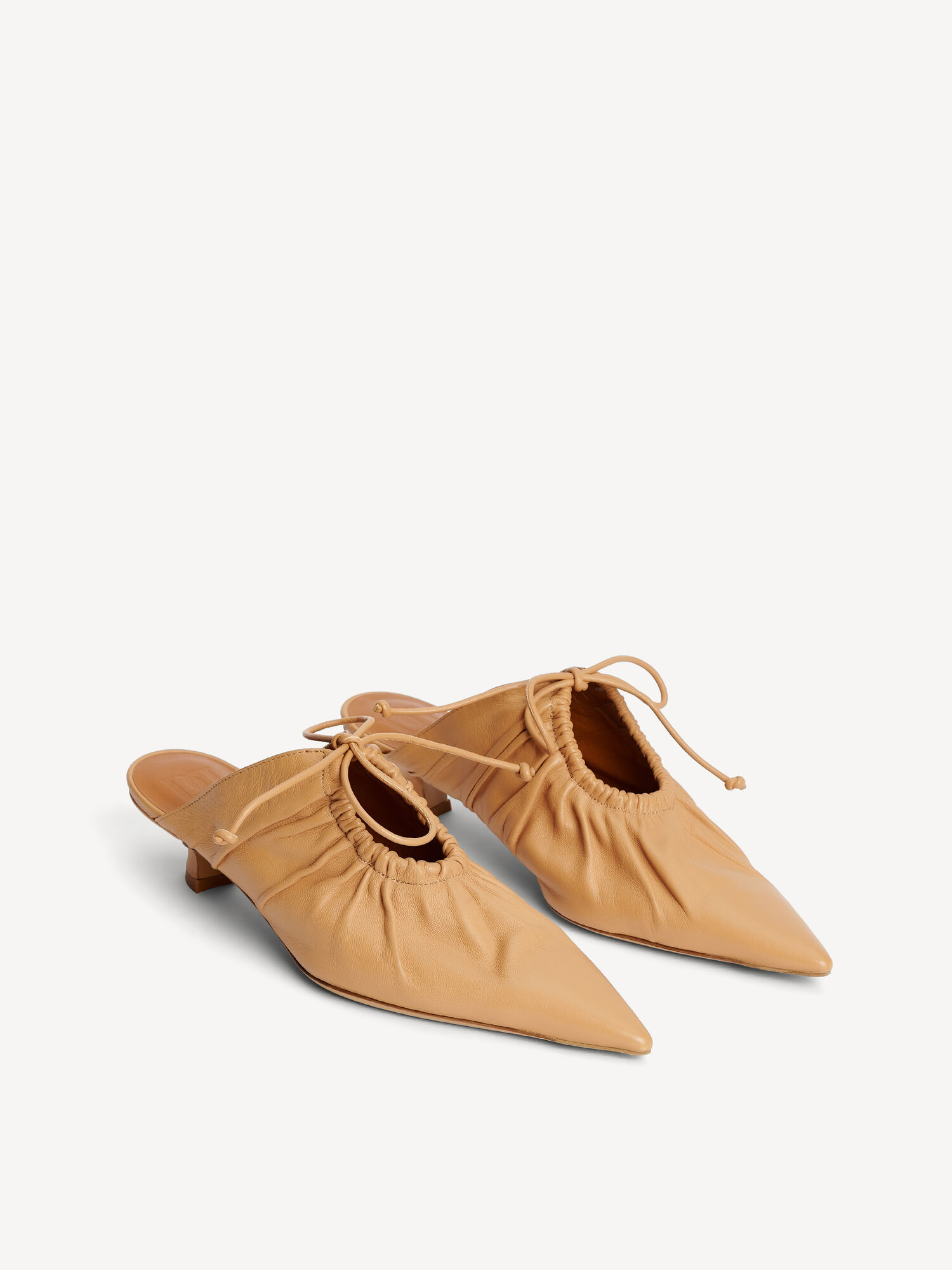 By Malene Birger Masey Leather Mules Sko Beige | NO_BB80361