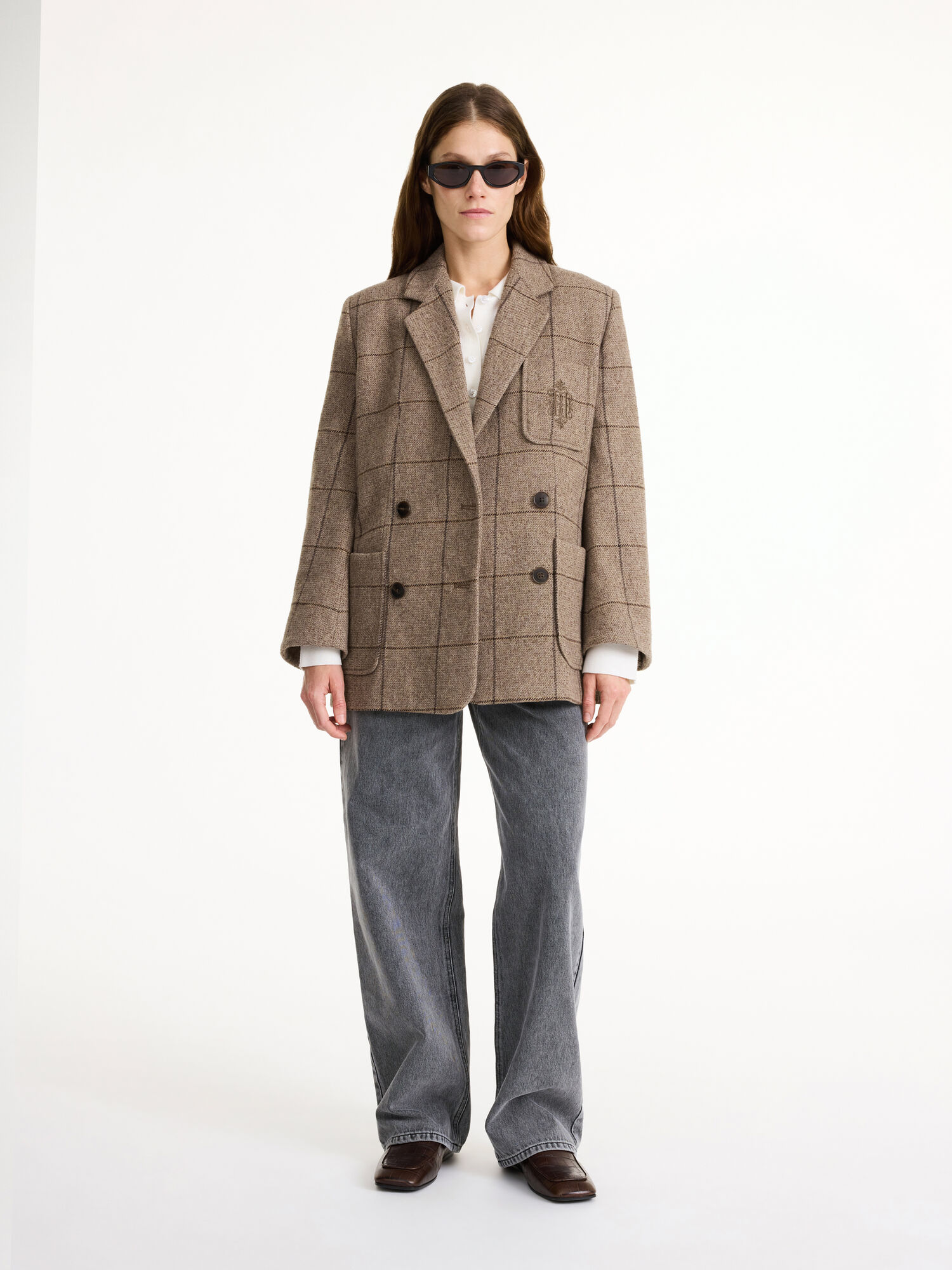 By Malene Birger Railey Double-breasted Blazere Autumn check | NO_BB58696