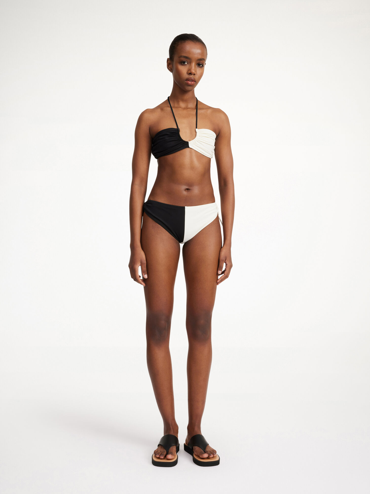 By Malene Birger Seabay Low Bikini Bottoms Badetøy Stripete Svarte Hvite | NO_BB25670