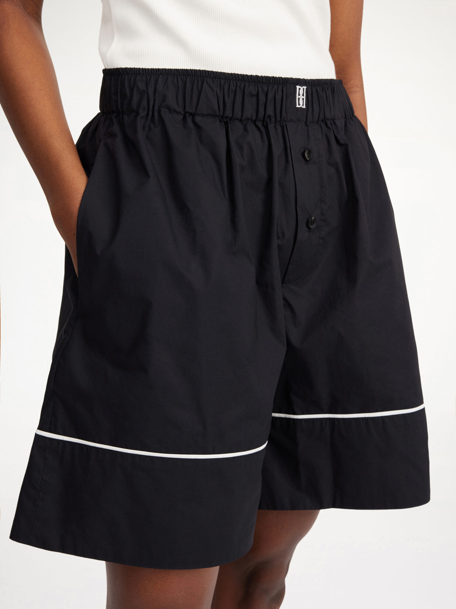 By Malene Birger Siara Organic Cotton Shorts Svarte | NO_BB10862