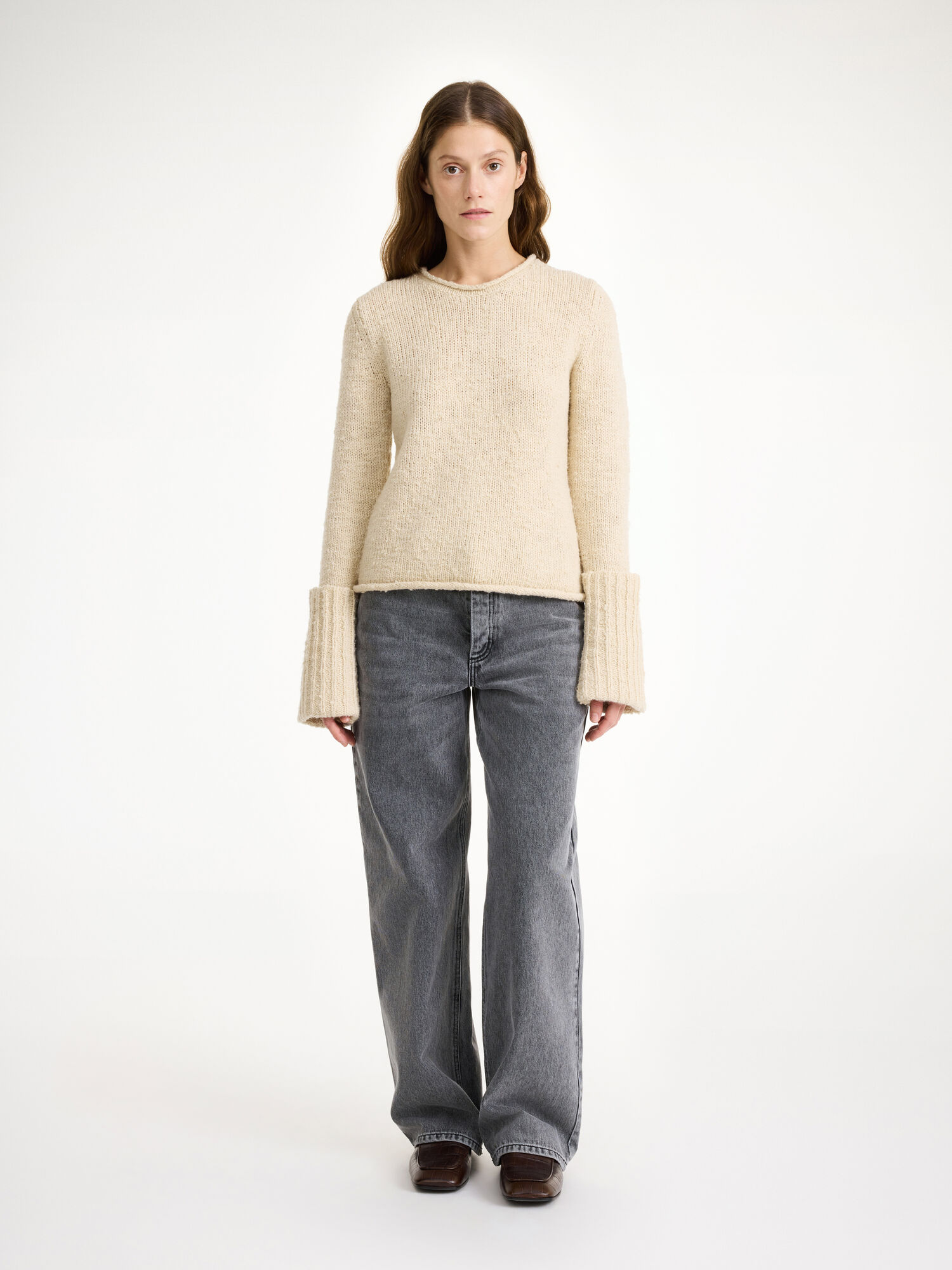 By Malene Birger Sorena Sweater Strikkevarer Oyster Gray | NO_BB51960