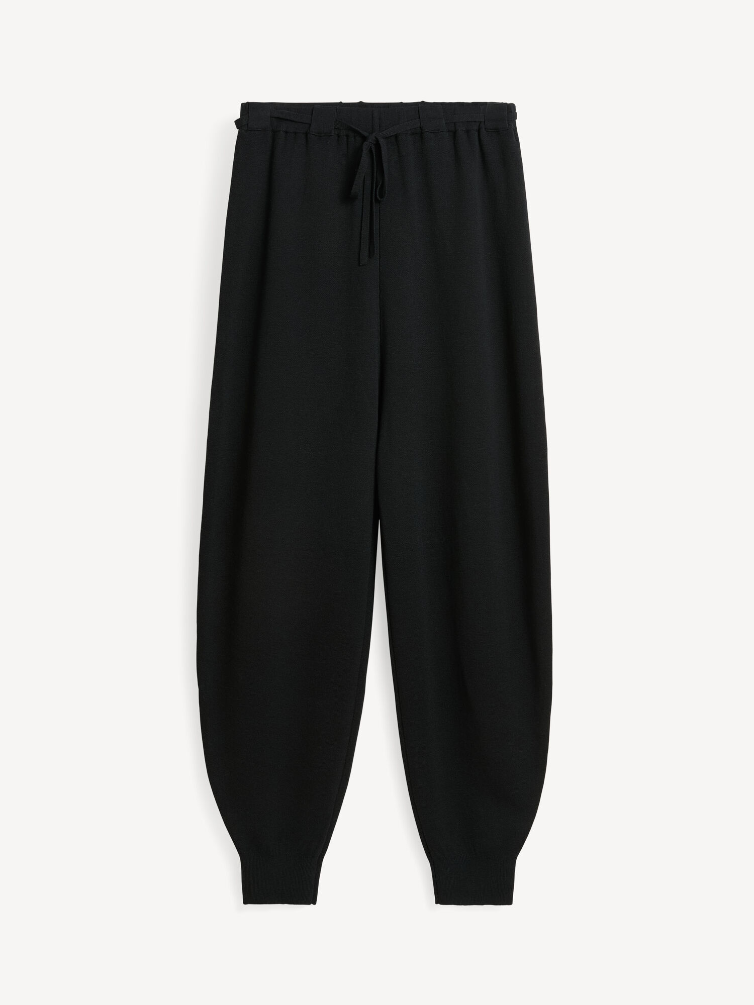 By Malene Birger Tevana High-waisted Trousers Strikkevarer Svarte | NO_BB52173