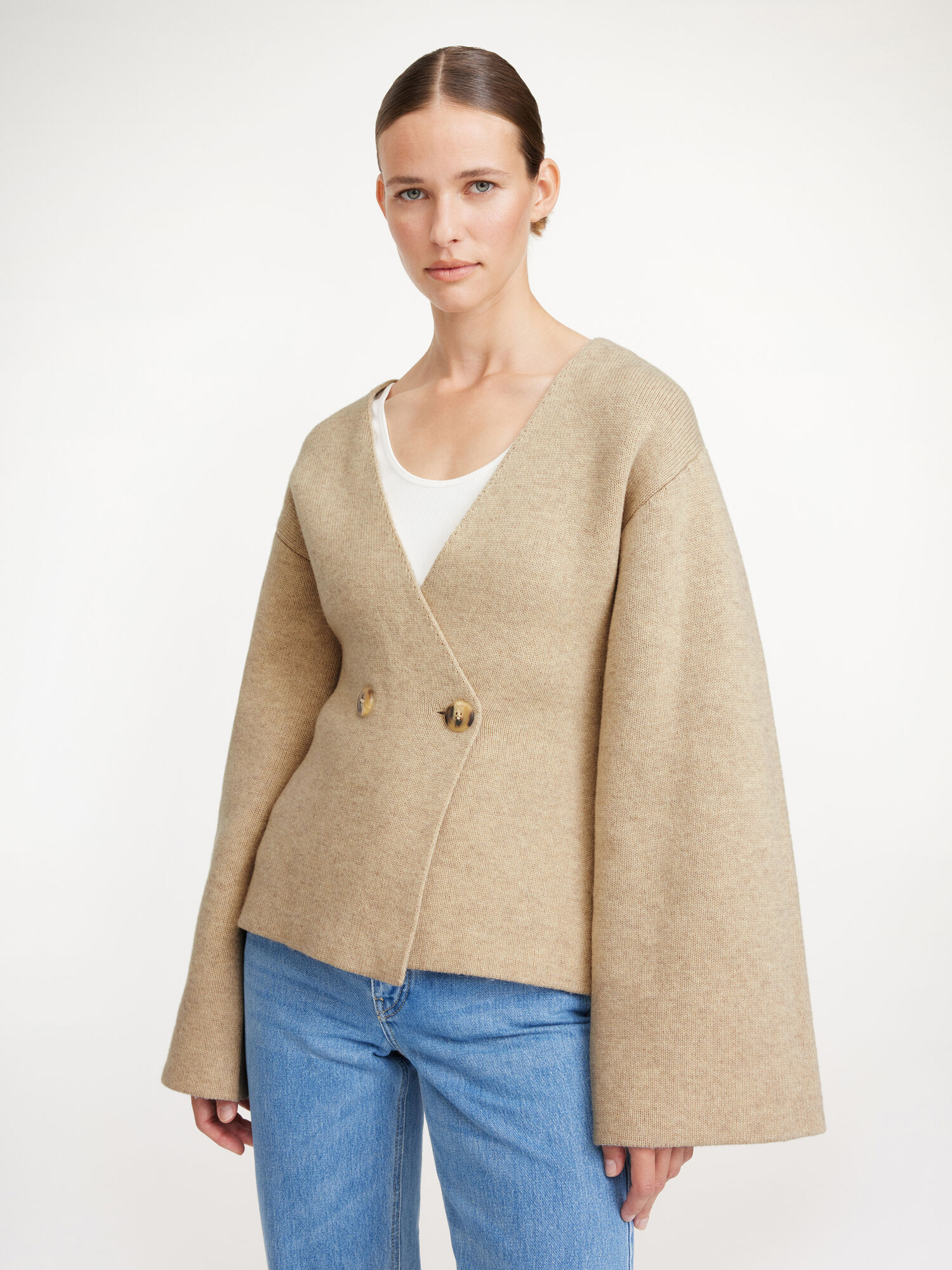 By Malene Birger Tinley Wool Cardigan Strikkevarer Beige | NO_BB81729