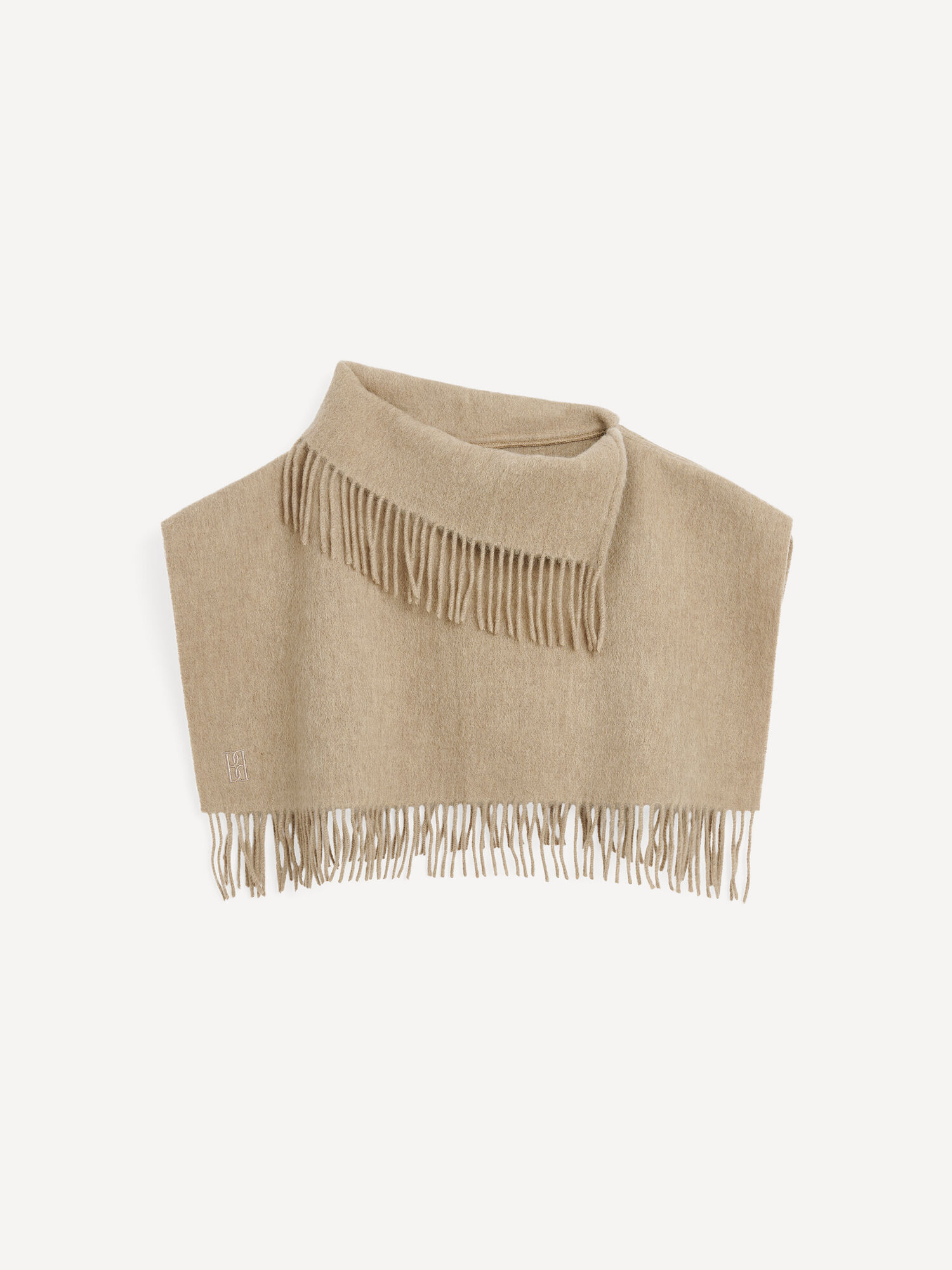 By Malene Birger Turtla Wool Fringe Bib Skjerf Grå Brune | NO_BB64464