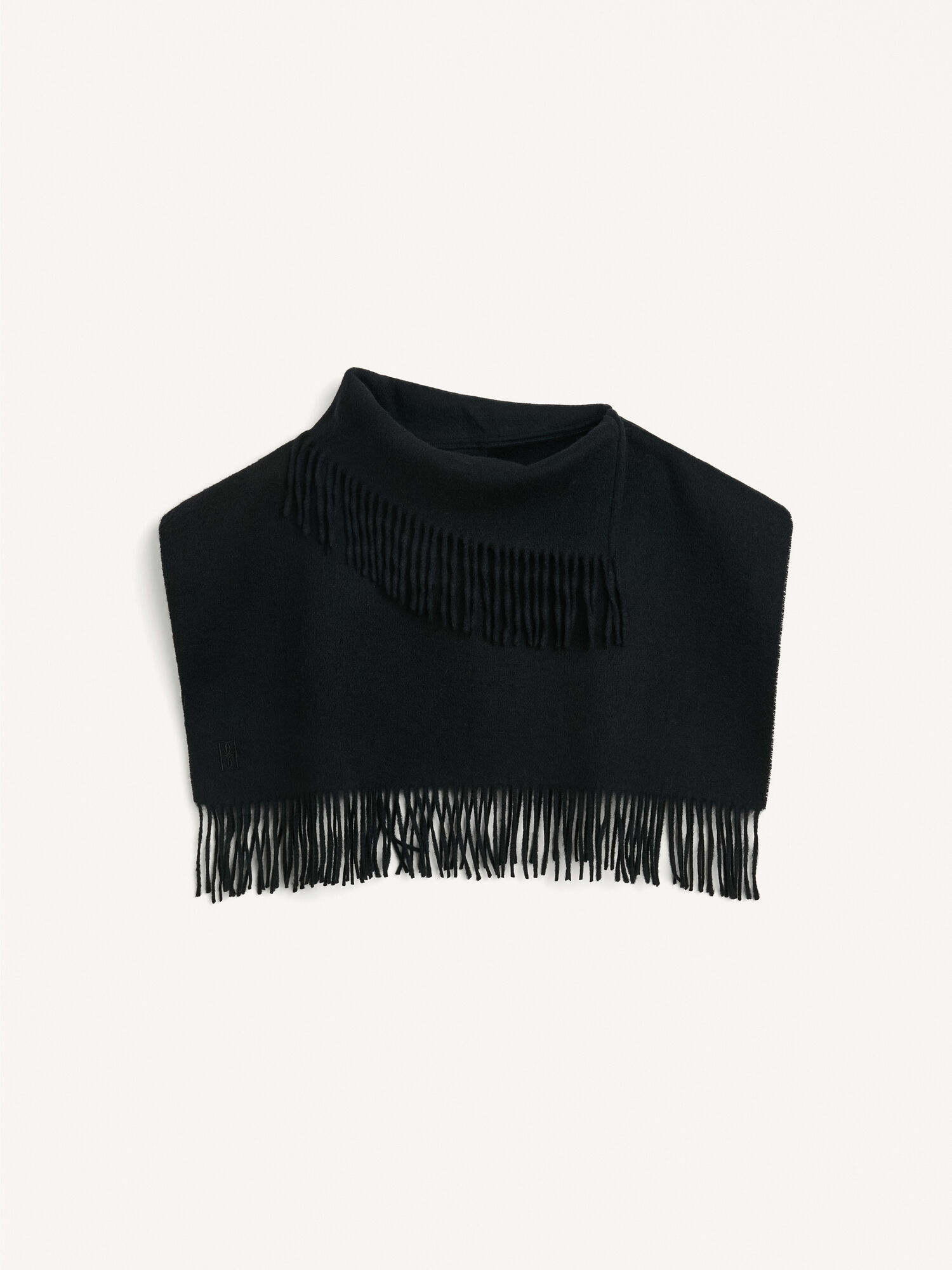 By Malene Birger Turtla Wool Fringe Bib Skjerf Svarte | NO_BB41555