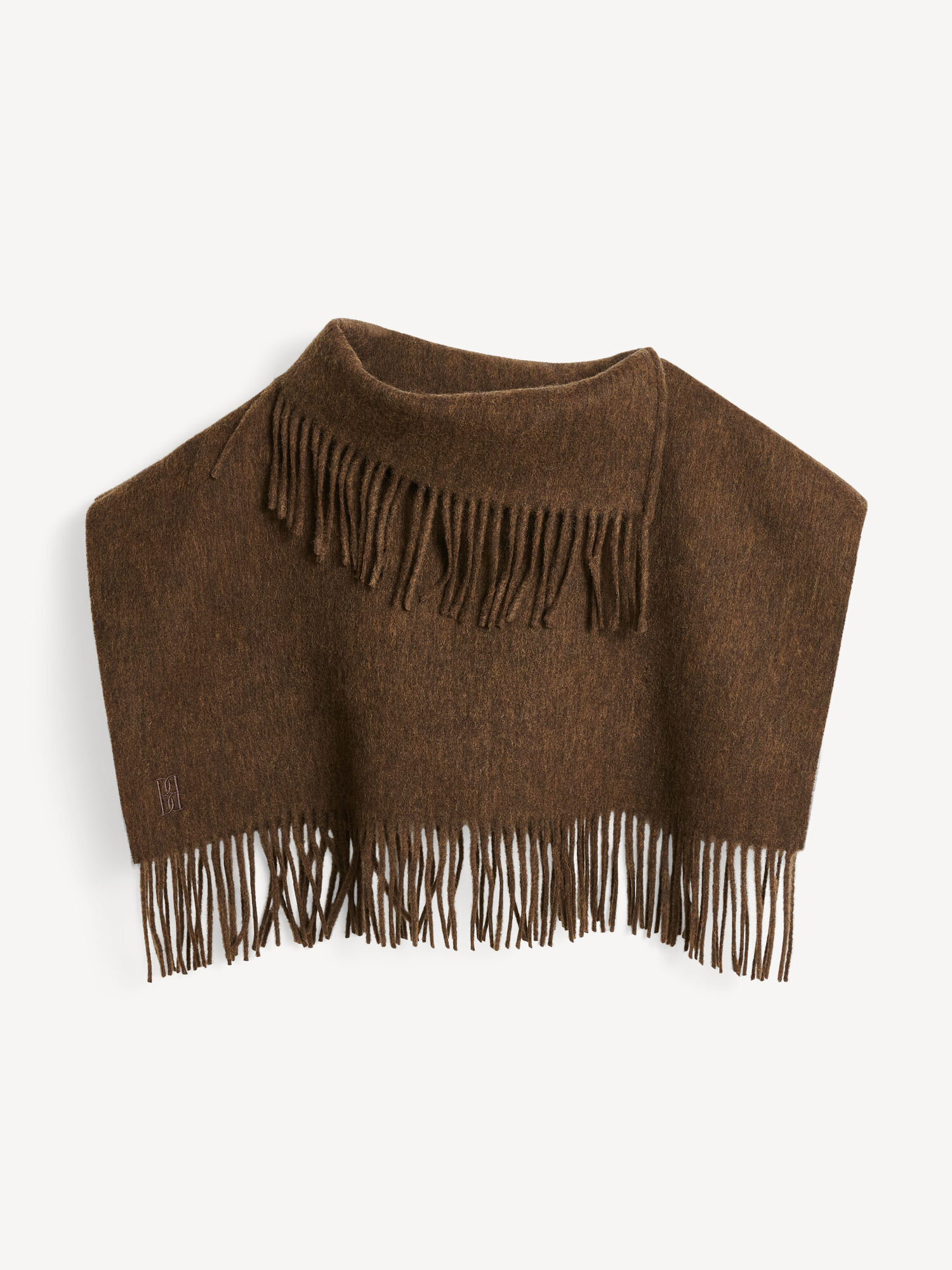 By Malene Birger Turtla Wool Fringe Bib Skjerf Shitake | NO_BB46738